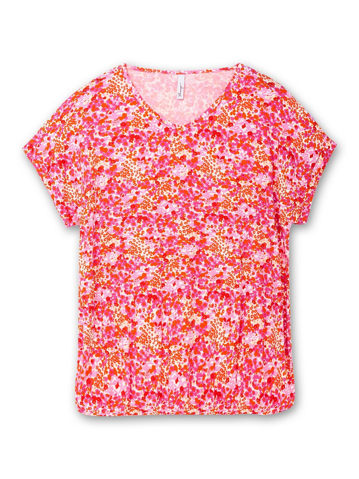 Sheego T-Shirt »Große Größen«, mit Blumendruck und Saum-Gummizug