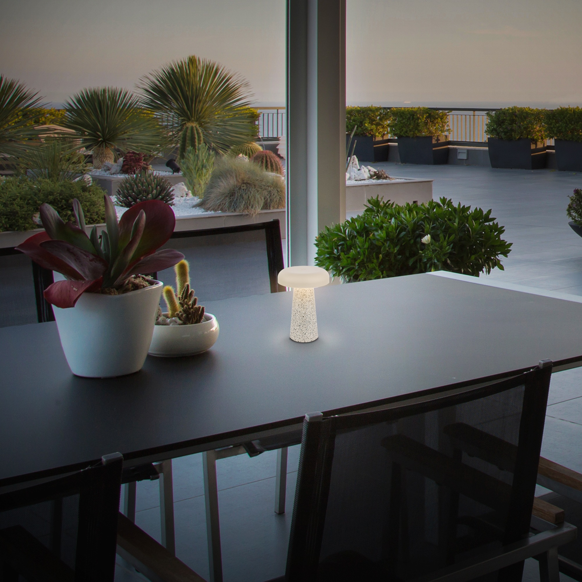 Briloner Leuchten LED Außen-Tischleuchte »CLOUD« LED-Modul 1 Stk. Warmweiß 12x17 cm, Akku tauschbar, Indoor/Outdoor, Wohnzimmer, Flur, Balkon