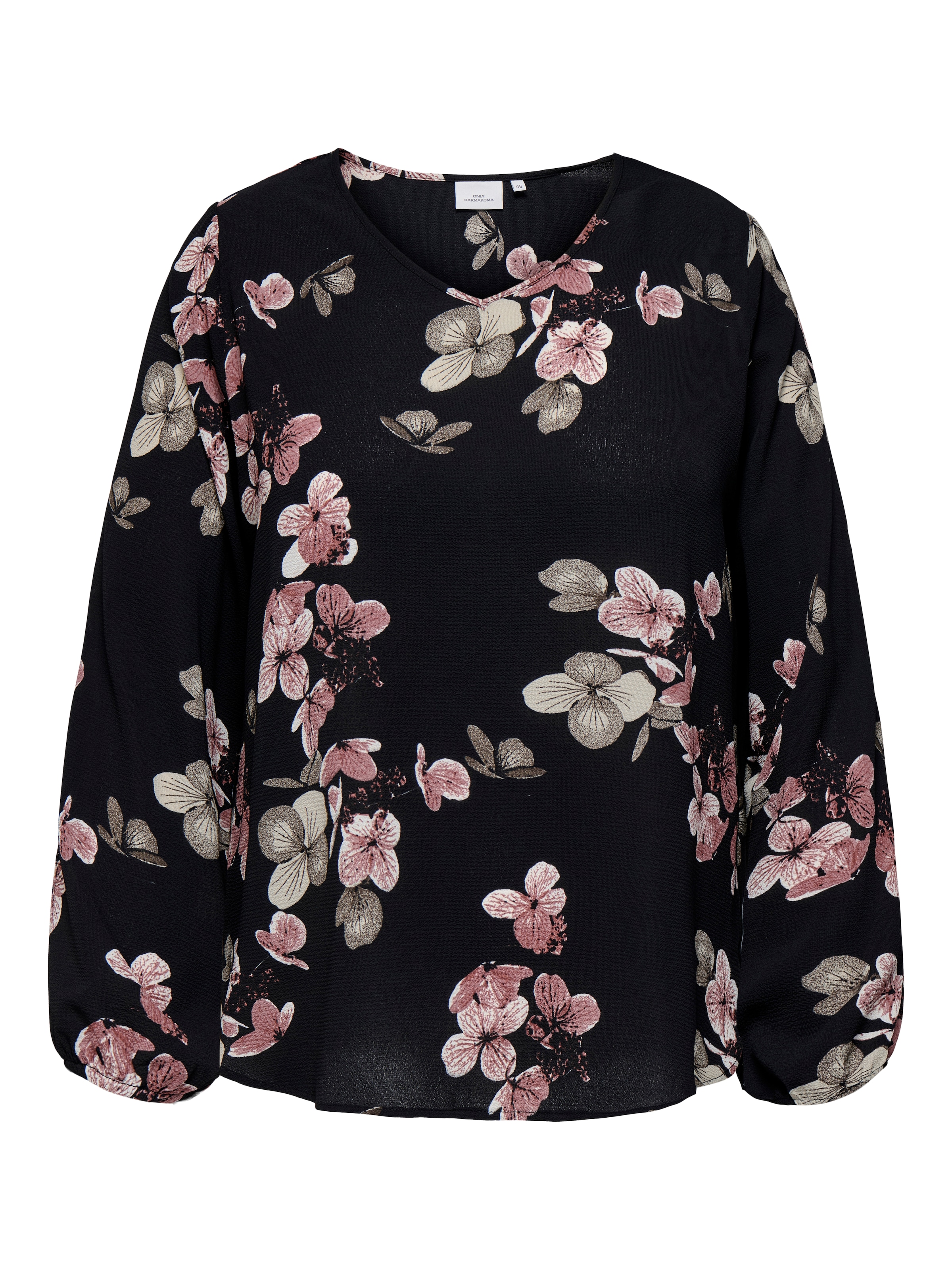 ONLY CARMAKOMA Blusenshirt "CARVICA LIFE L/S V-NECK TOP WVN NOOS" günstig online kaufen