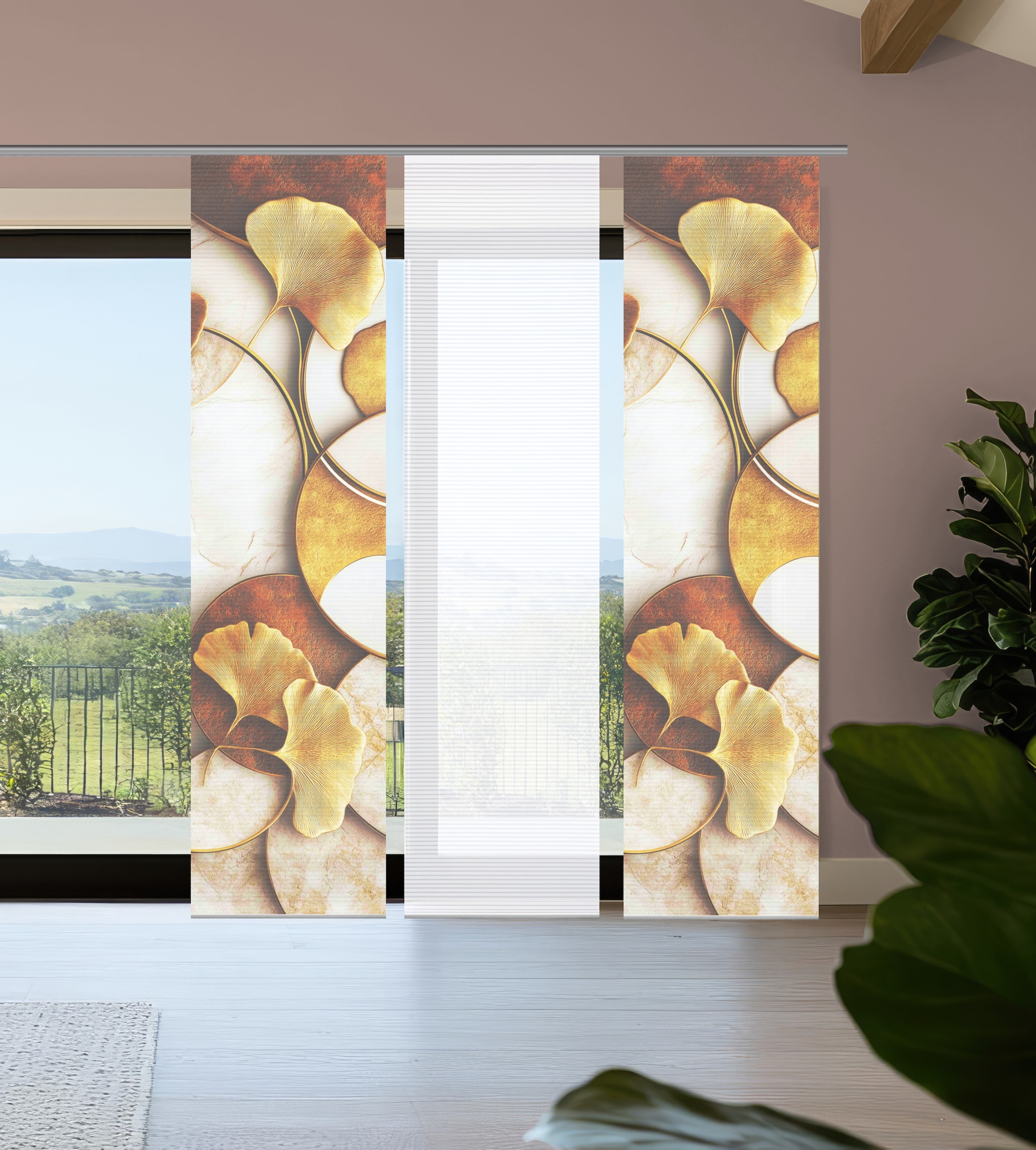 HOME in green Schiebegardine "STORM" Paneelwagen 3 Stk. tlg. Bambusoptik, S günstig online kaufen