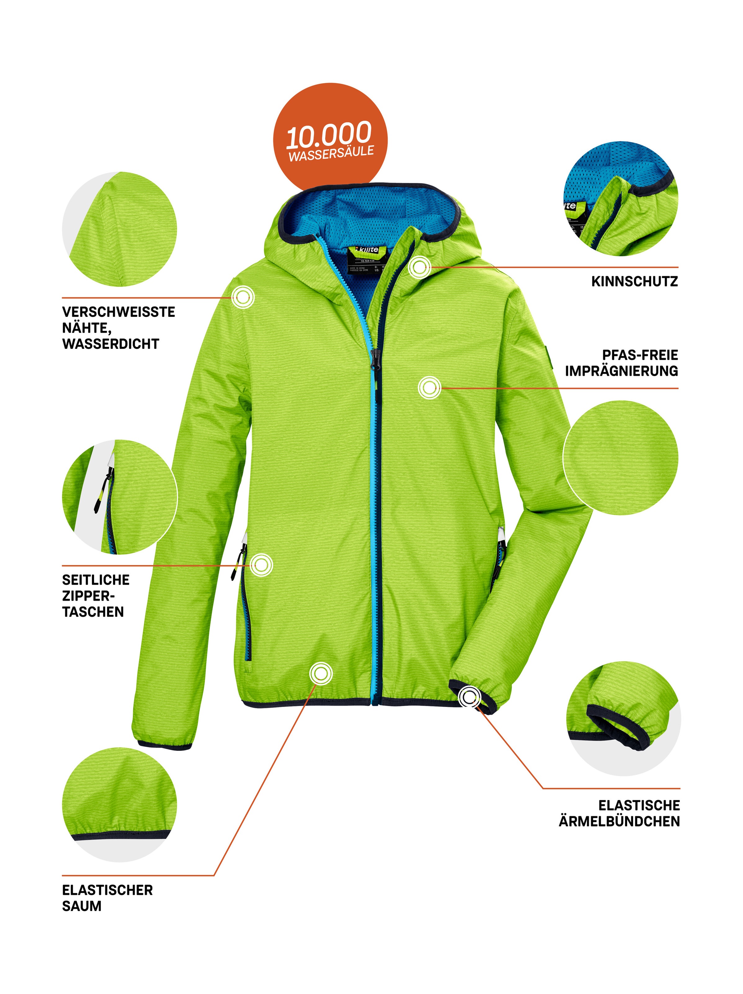 Killtec Funktionsjacke »KOS 147 BYS JCKT«, Wind- und wasserdichte Funktionsjacke mit Kapuze