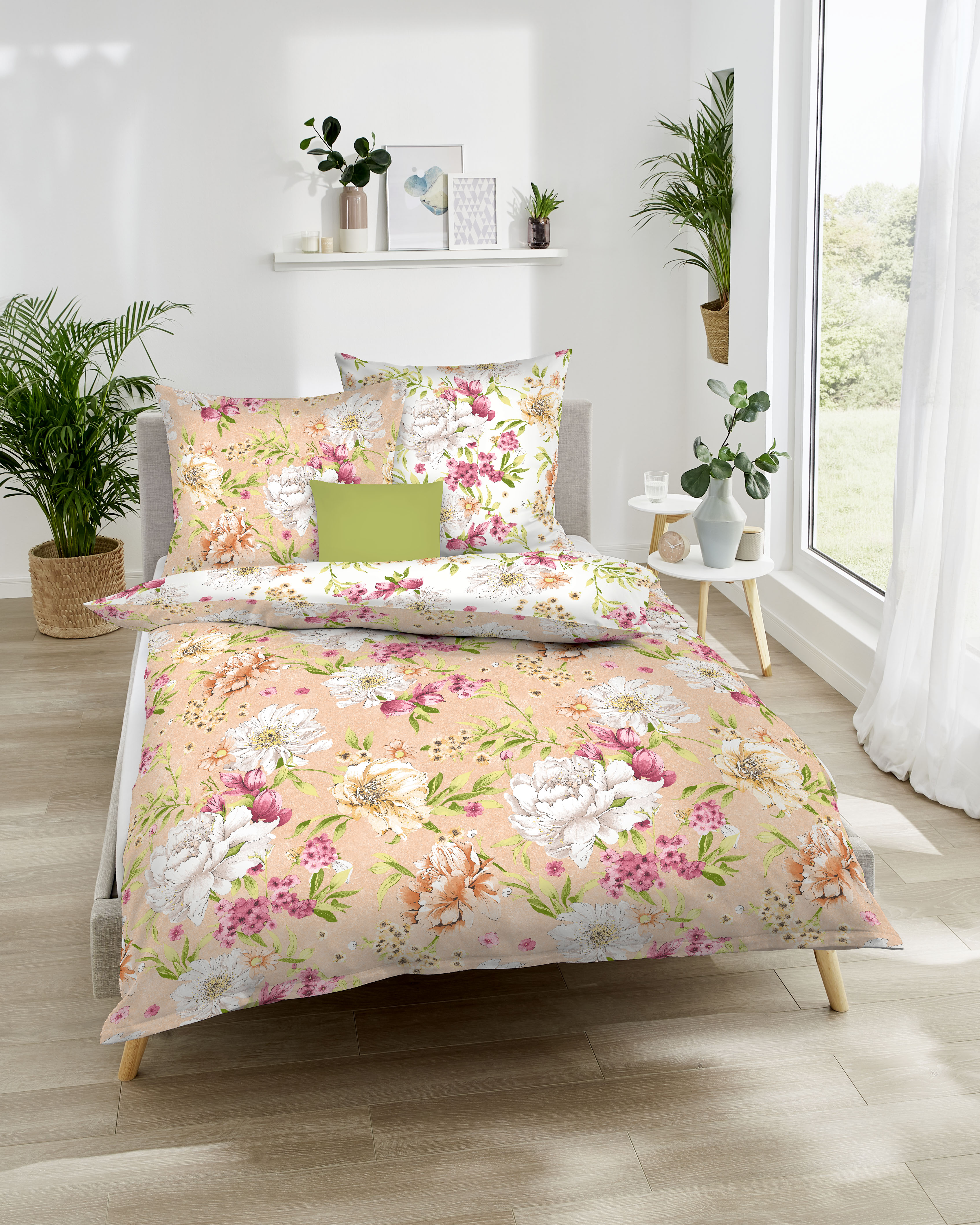 Kaeppel Wendebettwäsche "Flirtation" 2 Stk. Mit Blumen