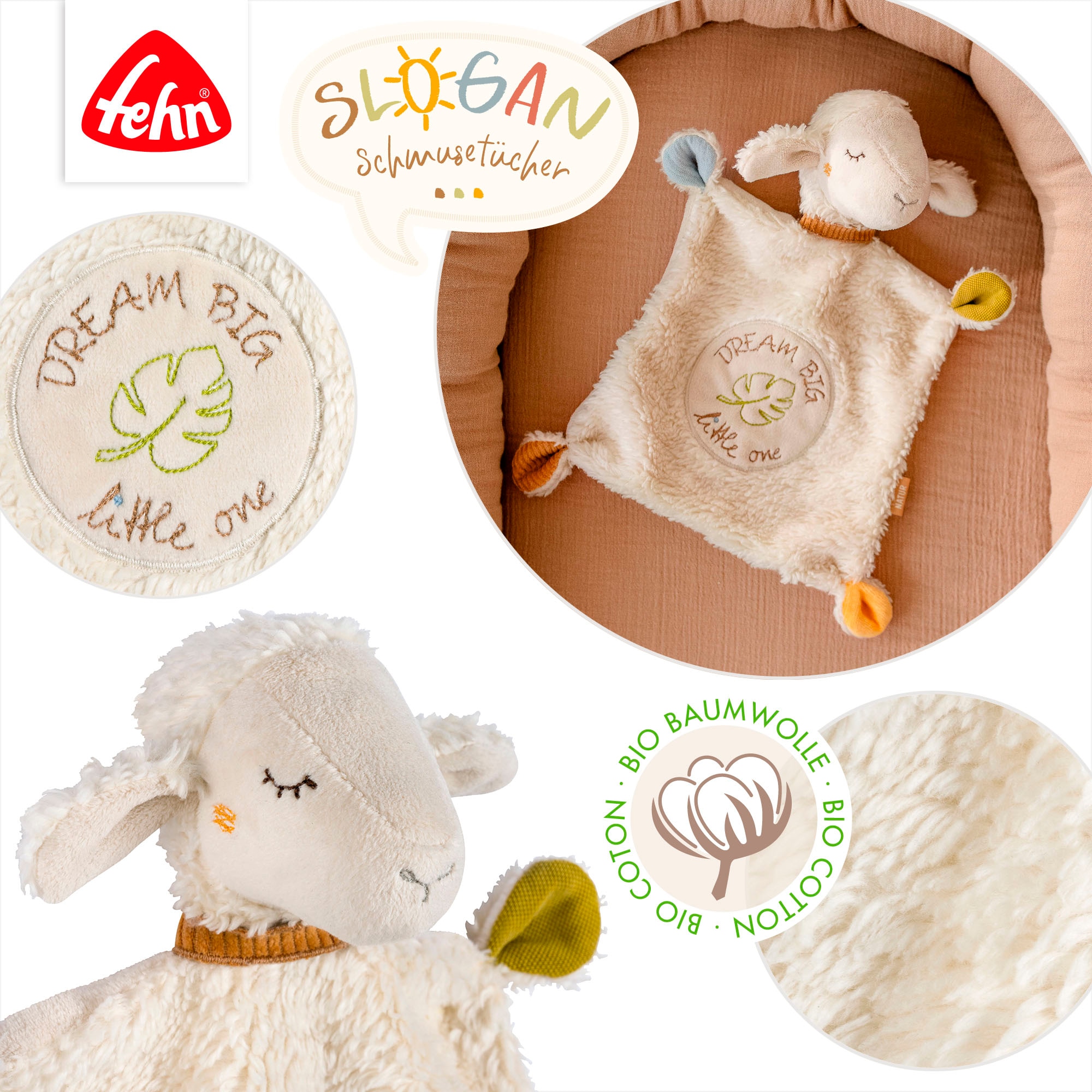 Fehn Schmusetuch »fehnNATUR, Schaf "Dream Big"«