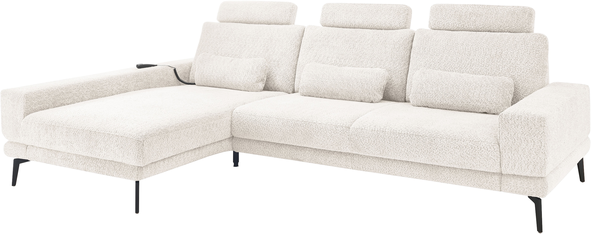 set one by Musterring Ecksofa »SO 3600«, mit Funktion, Kopfstützen und Nierenkissen, Breite 293 x Tiefe 180 cm