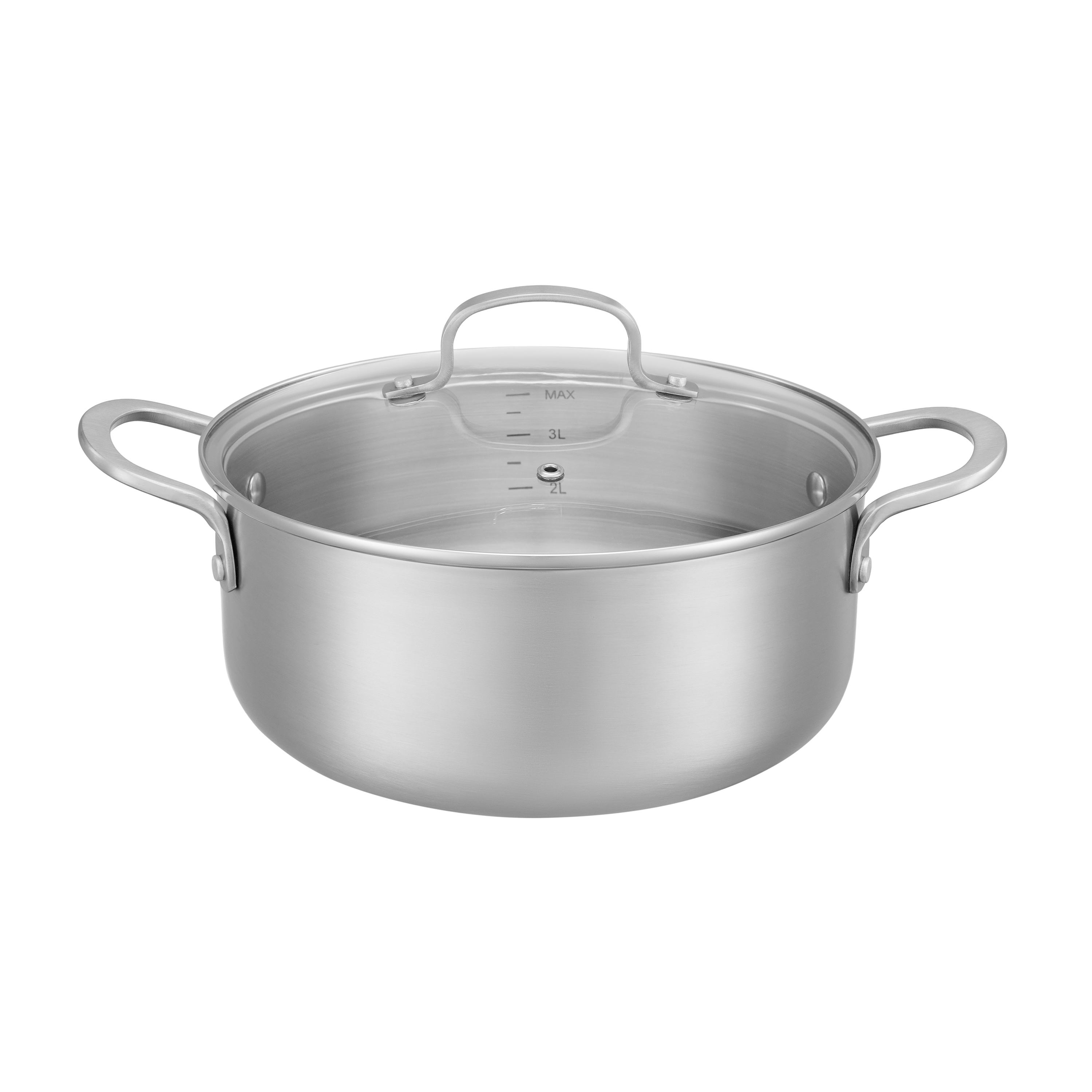 RESTO Kitchenware Kochtopf "CORVUS mit Glasdeckel, TRI-PLY- Aufbau – 3-lagige Konstruktion" 1 tlg. Aluminium Edelstahl 18/10