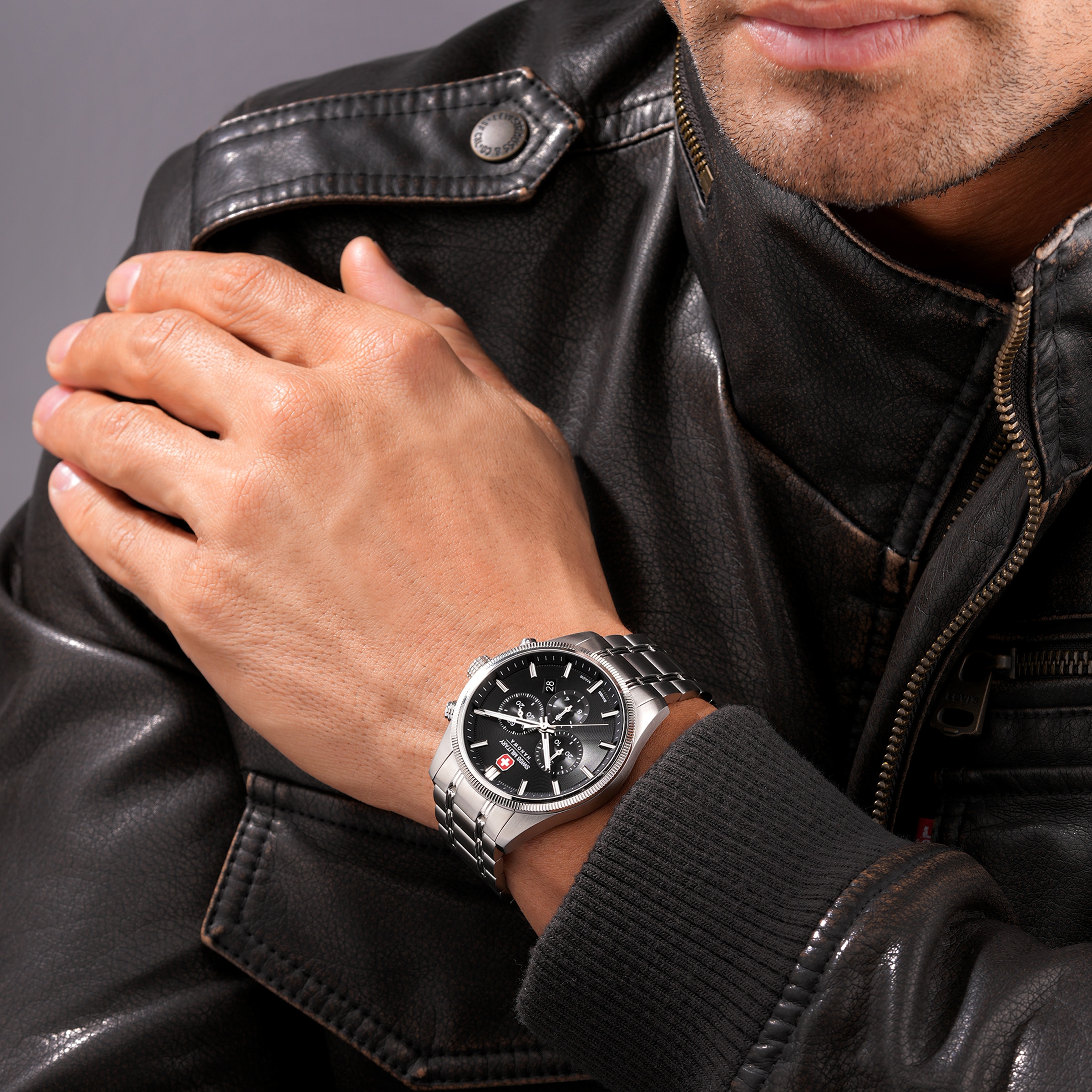 Swiss Military Hanowa Chronograph »Airman First Class« Quarzuhr, Armbanduhr, Herrenuhr, Swiss Made, Edelstahlarmband, analog