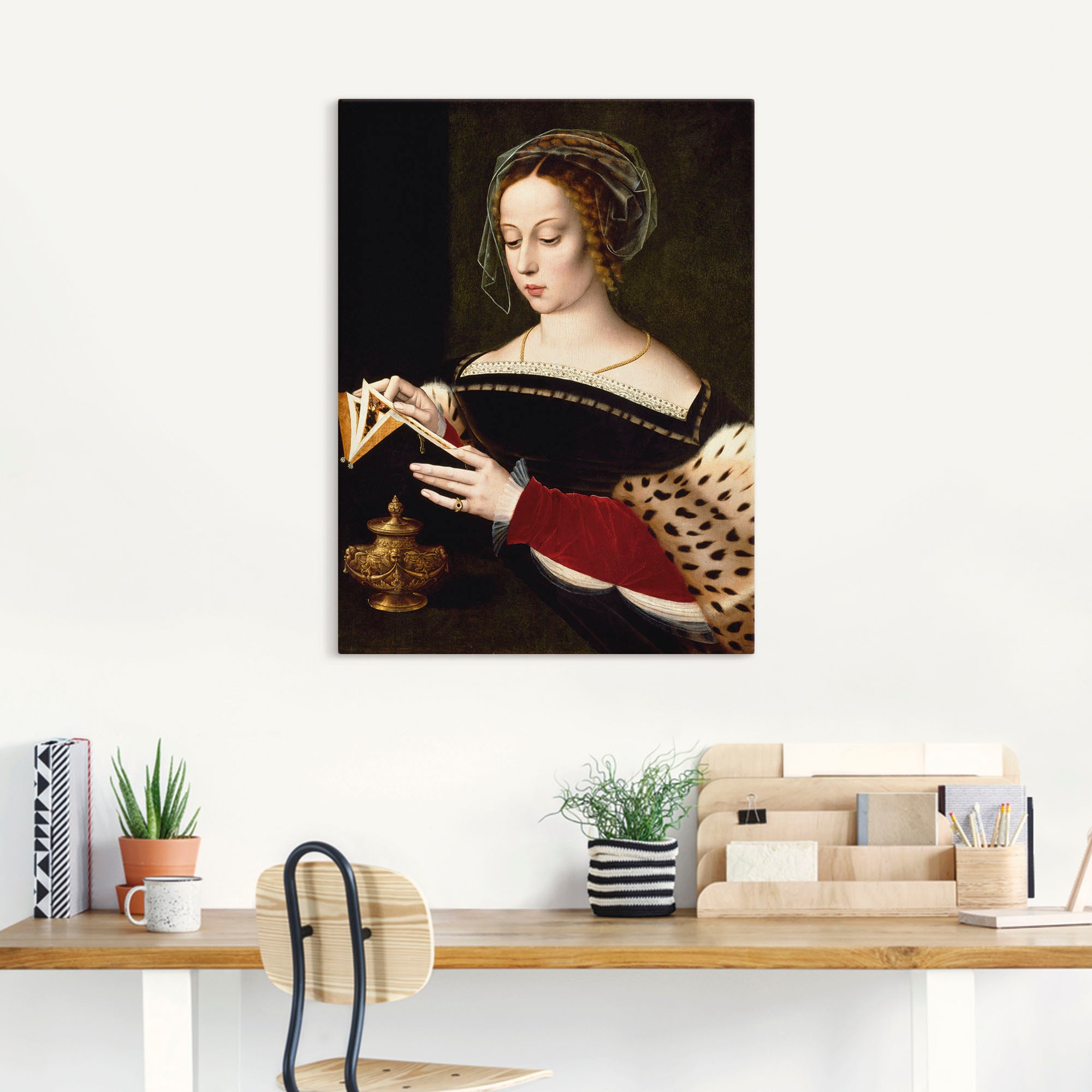 Artland Leinwandbild "Die lesende Maria Magdalena", Portrait, (1 St.), auf günstig online kaufen