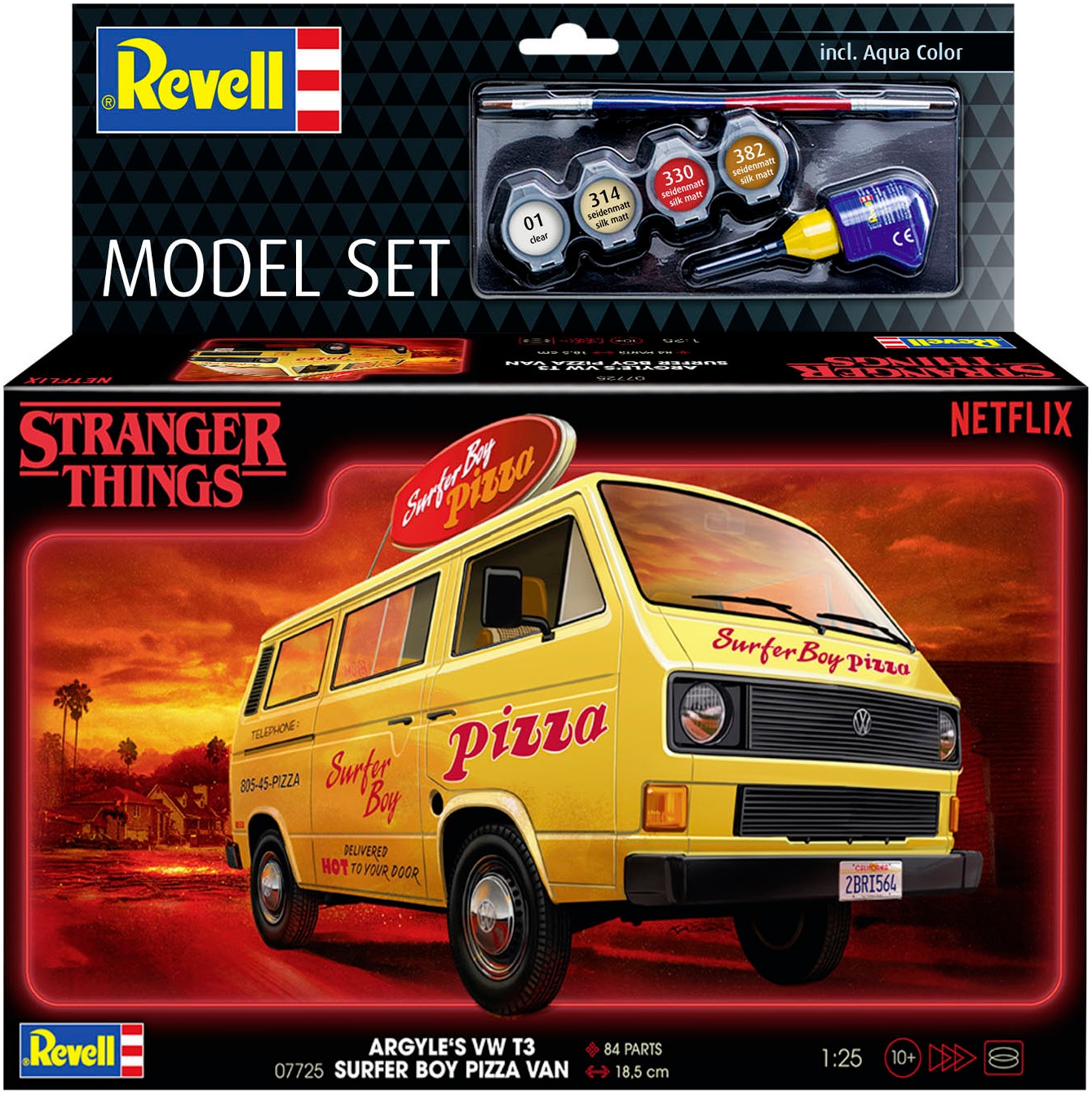 Revell® Modellbausatz »StrangerThings, Argyle’s VW Bus T3 Bulli Surfer Boy«, 1:25, Made in Europe