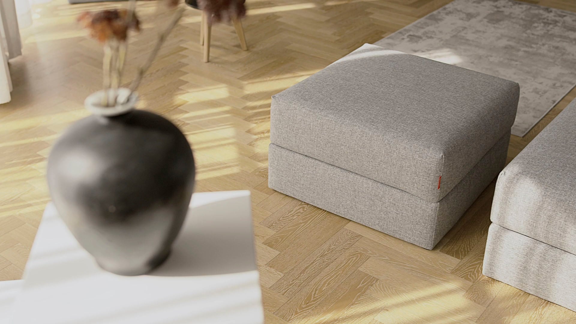 INNOVATION LIVING ™ Polsterhocker »Cornila, Fußhocker, Pouf«, Sitzhocker, aufklappbar, großer Stauraum, frei im Raum stellbar