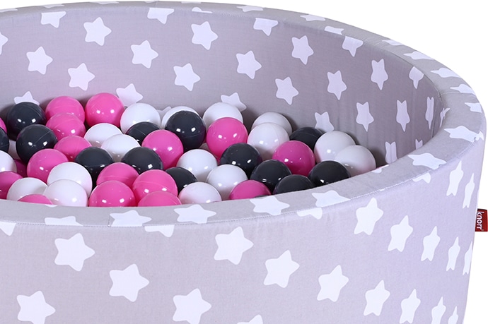 Knorrtoys® Bällebad »Soft, Grey White Stars«, mit 300 Bällen creme/Grey/rose; Made in Europe