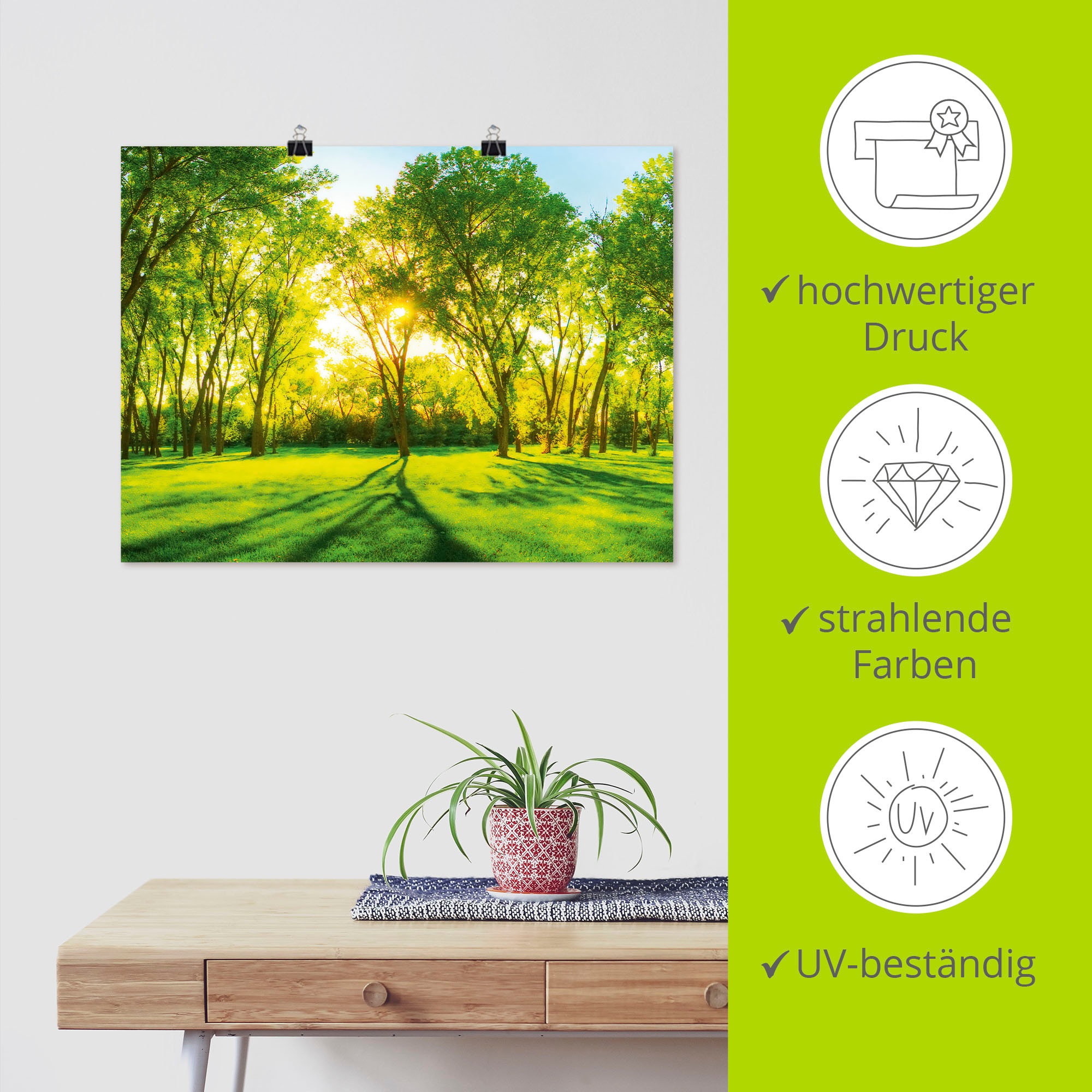 Artland Wandbild »Frühlingswärme II«, Wiesen & Bäume, (1 St.), als Leinwandbild, Poster, Wandaufkleber in verschied. Größen