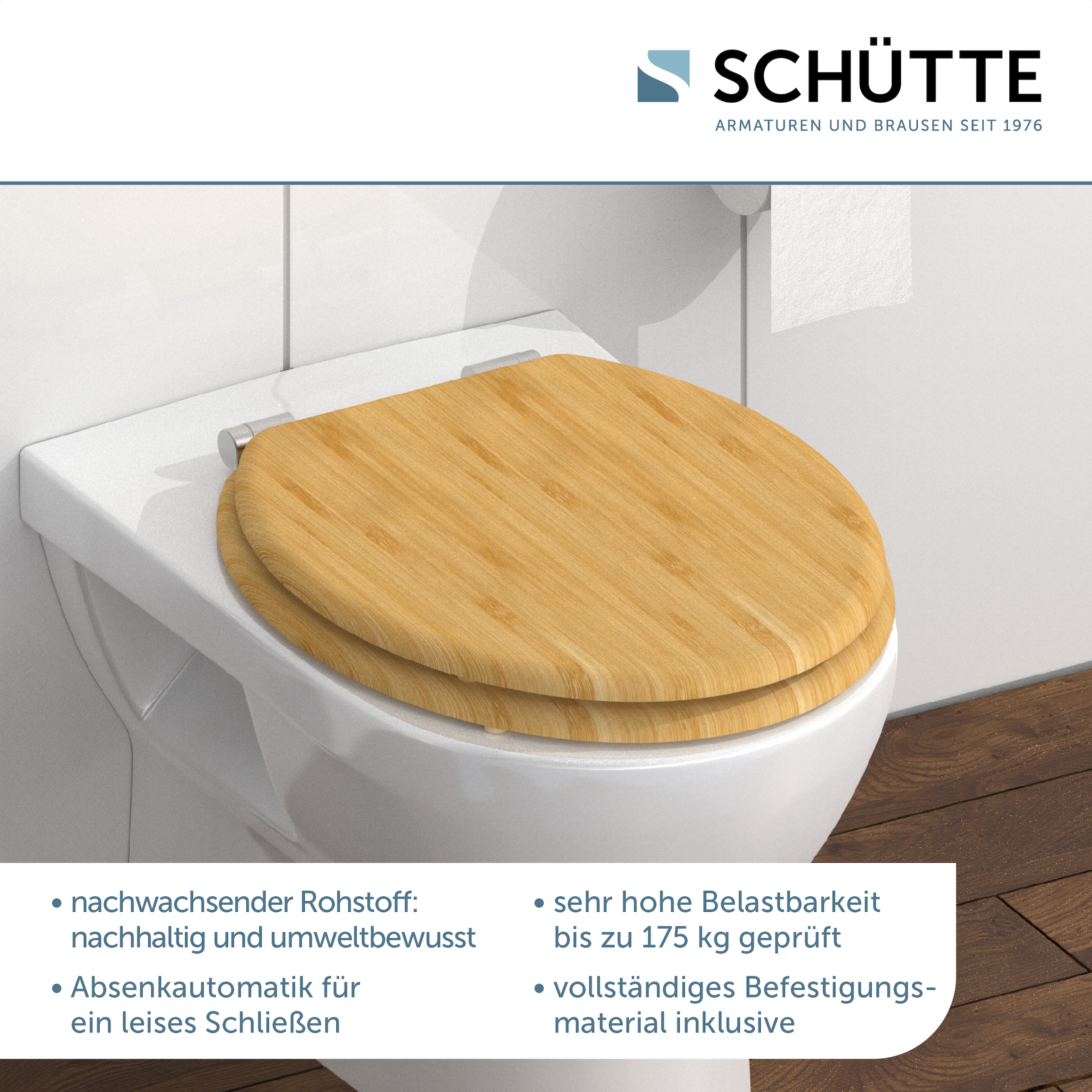 Schütte WC-Sitz »Bambus« 1 Stk. tlg. bruchsicher und kratzfest, Absenkautomatik, Standardmaß