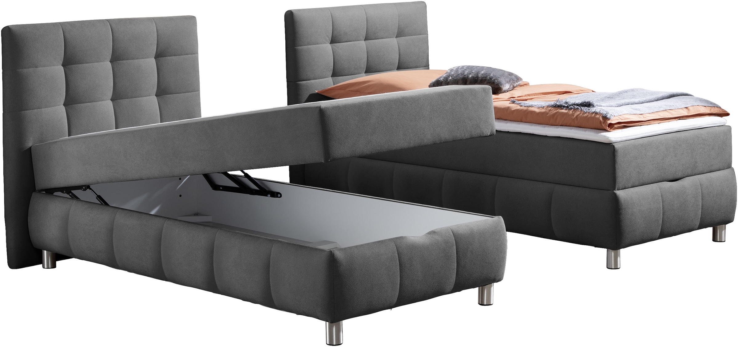Home affaire Boxbett »Marvao  inkl. Bettkasten und Topper« Boxbett mit Bettkasten, inkl. Topper