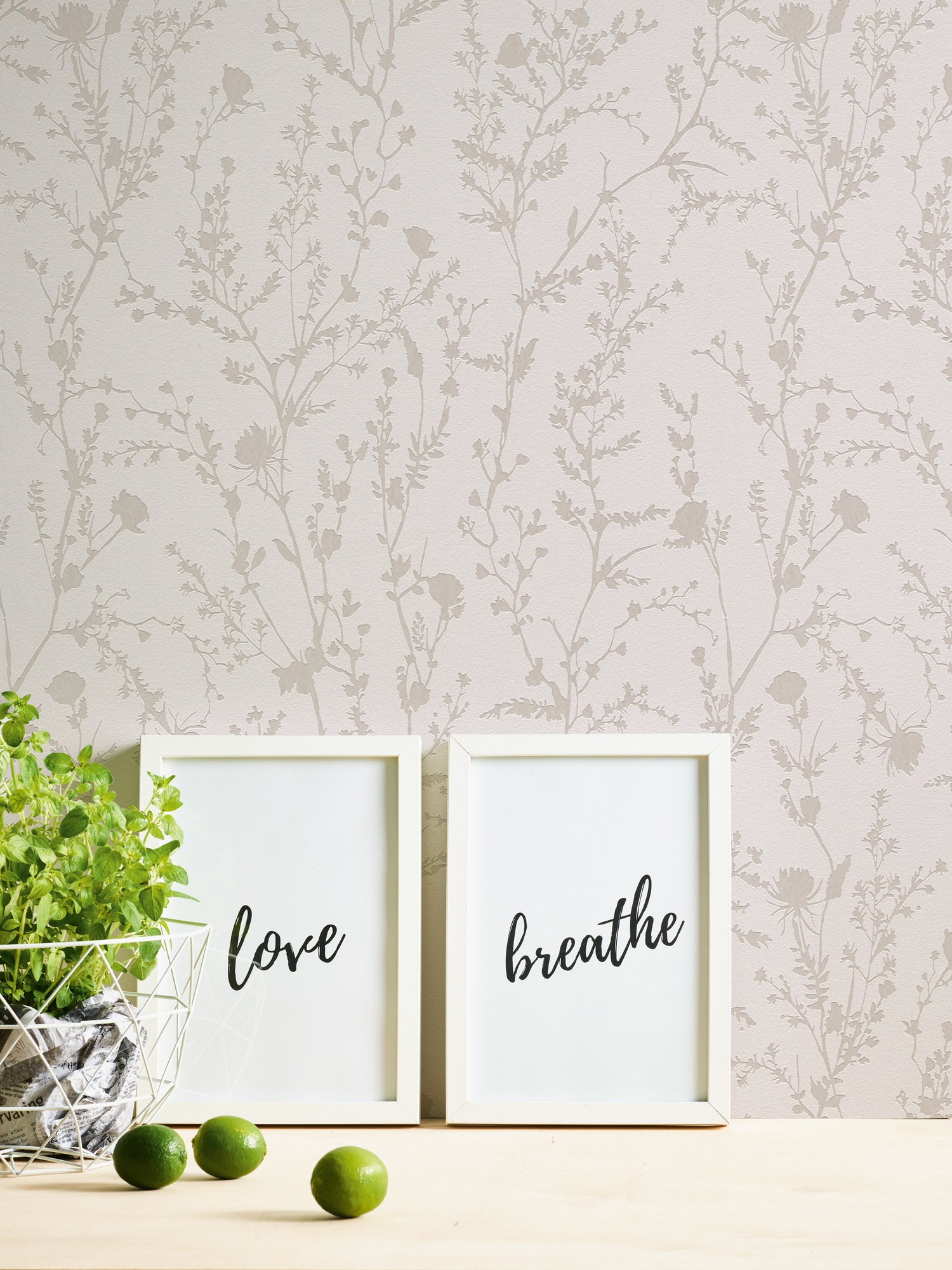 A.S. Création Vliestapete »Casual Living florale Tapete Mustertapete Äste Blattmuster«, schimmernd, Vliestapete Blumentapete für Schlafzimmer Küche Wohnzimmer Floral Flur