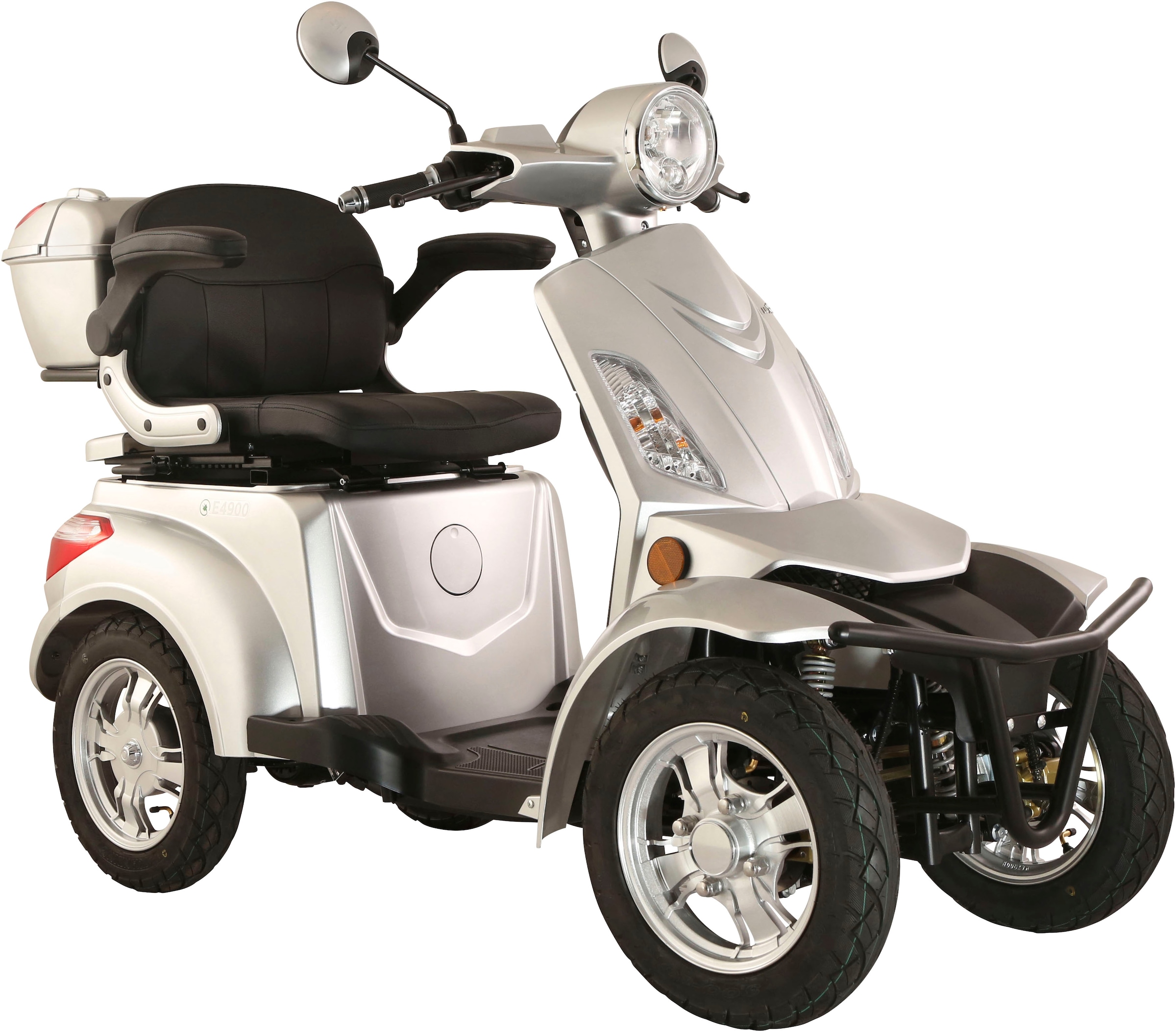 LUXXON Elektromobil "LuXXon Seniorenmobil E4900", B:68,5cm H:108,5cm L:164cmsilber, Elektromobile, 1.000 W, Seniorenmobil mit 4 Räder, Elektroroller