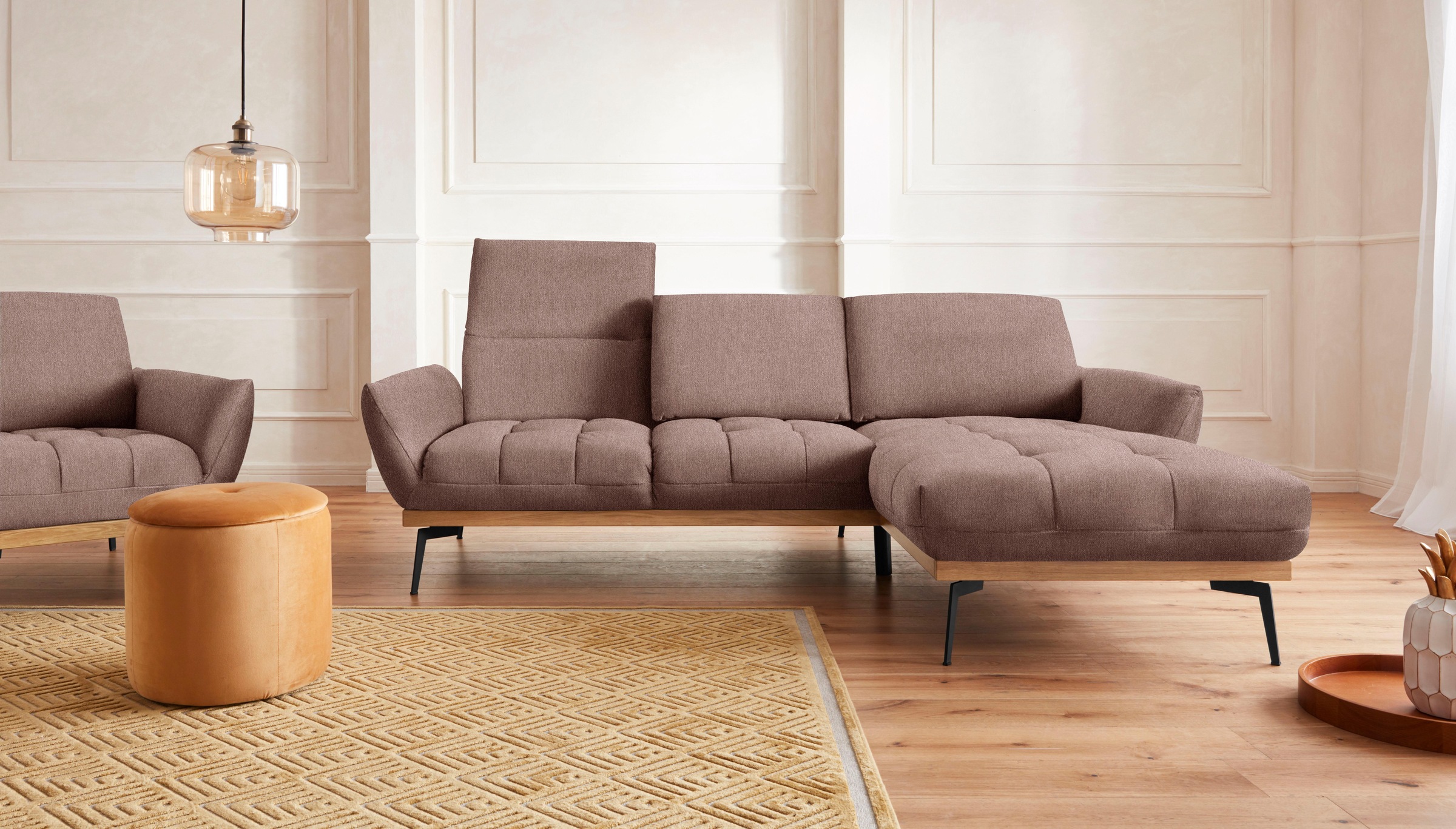 Guido Maria Kretschmer Home&Living Ecksofa »Palíc, inkl. Rückenverstellung, bequem, elegant, Breite 245cm, L-Form«