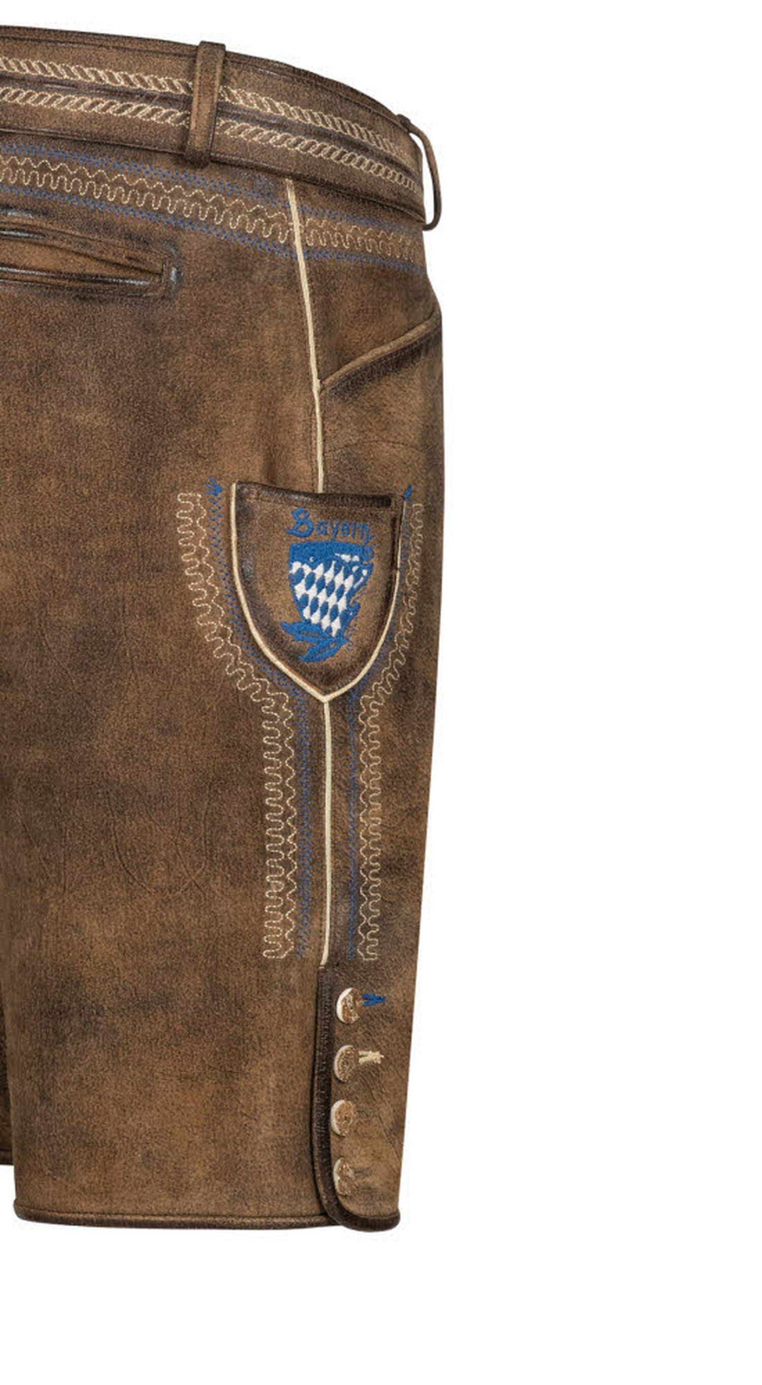 Nübler Trachtenlederhose »Lederhosen kurz Latz Bavarian«