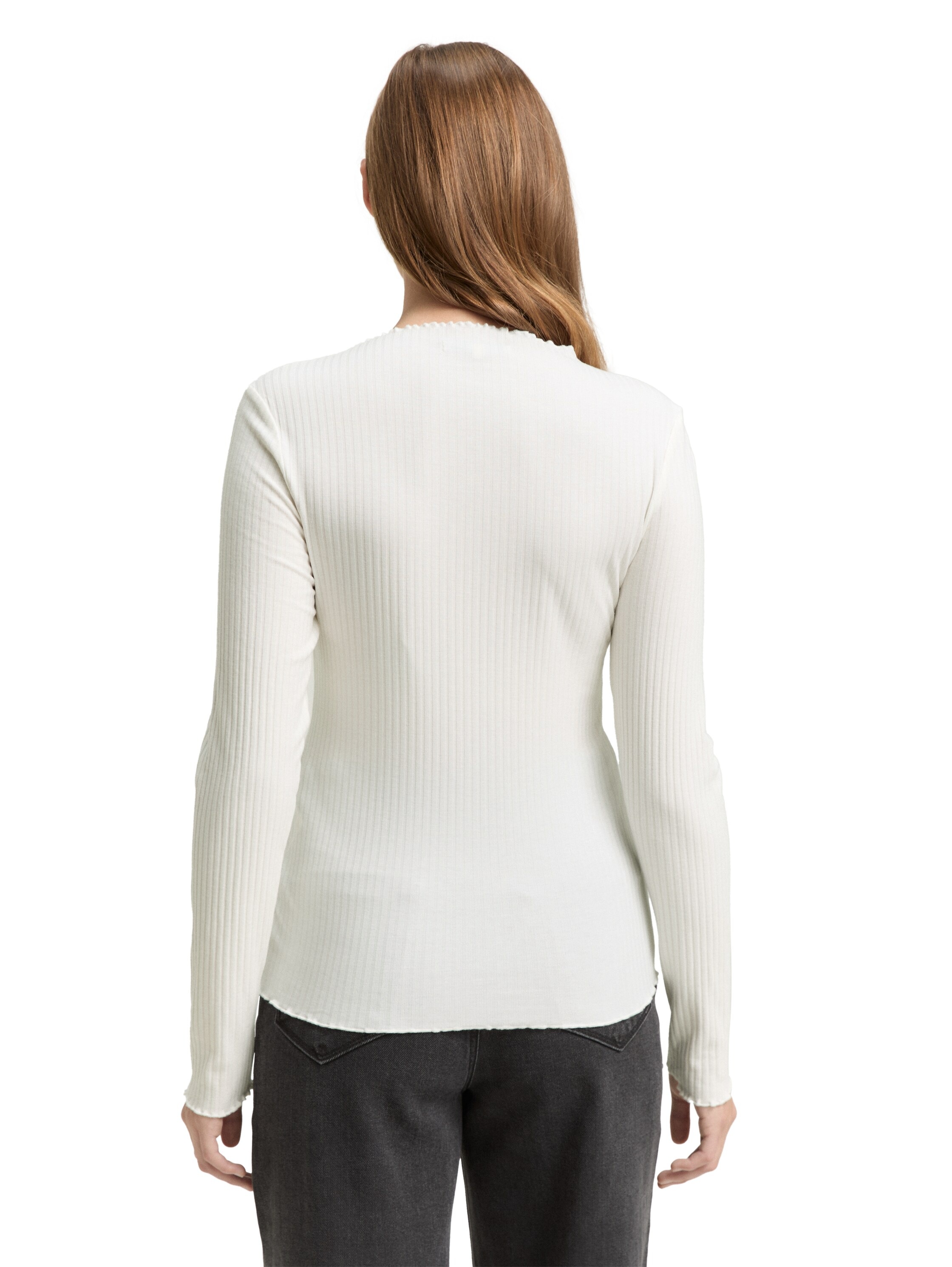 TOM TAILOR Denim Langarmshirt mit gewelltem Saum günstig online kaufen