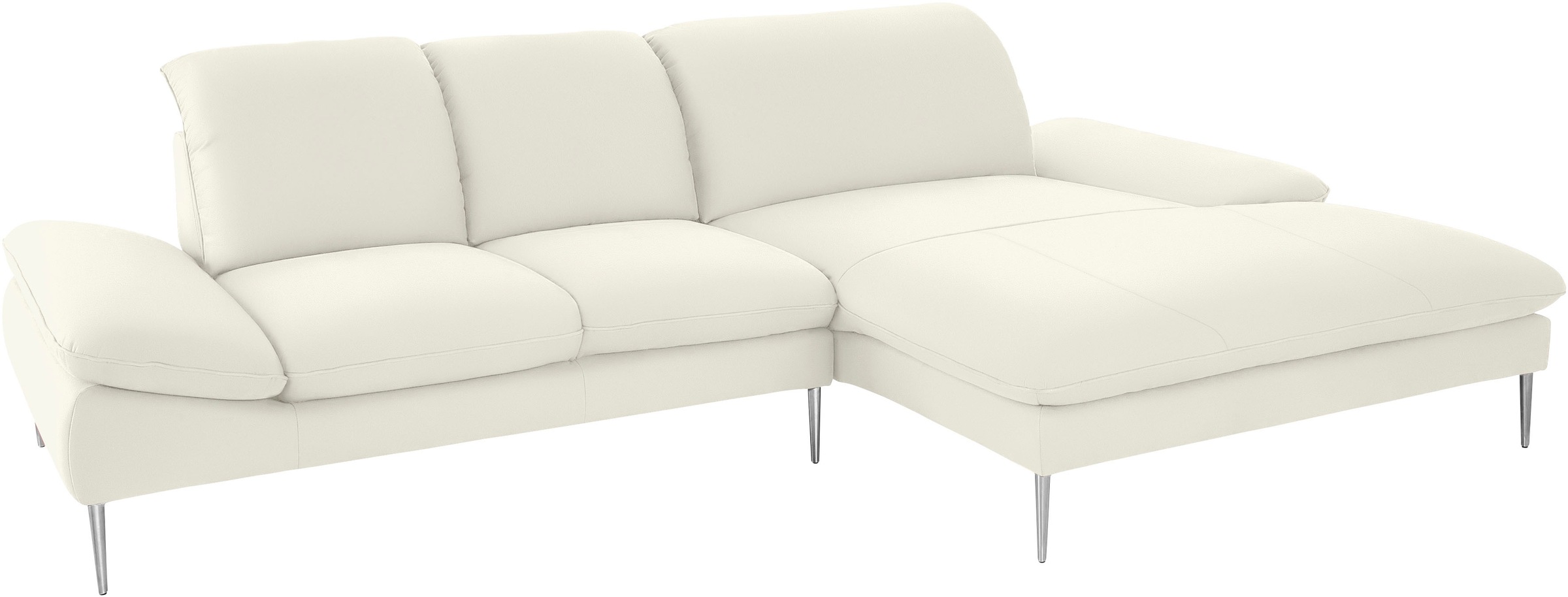 W.SCHILLIG Ecksofa »enjoy&MORE, Designsofa, elegant und bequem, L-Form«, mit Sitztiefenverstellung, Füße Chrom glänzend, Breite 310 cm