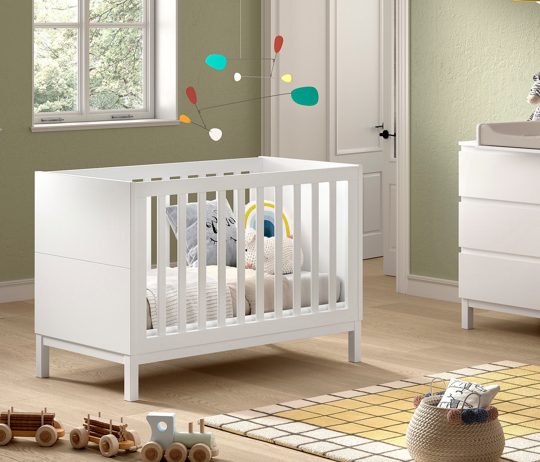 Vipack Babybett "in gradlinigem Design, standfest gebaut, pflegeleichte Obe günstig online kaufen