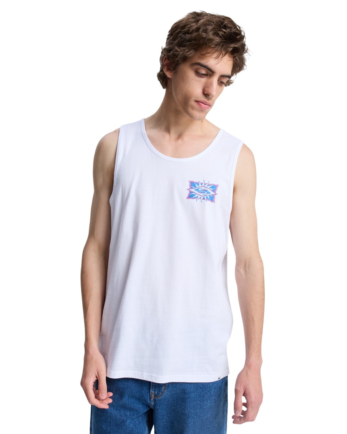 Tanktop QUIKSILVER "EV Starfish Stamp", Herren, Gr. S, weiß, Obermaterial: 70% Walkfrottier, 30% Walkfrottier;, Tops Tanktop