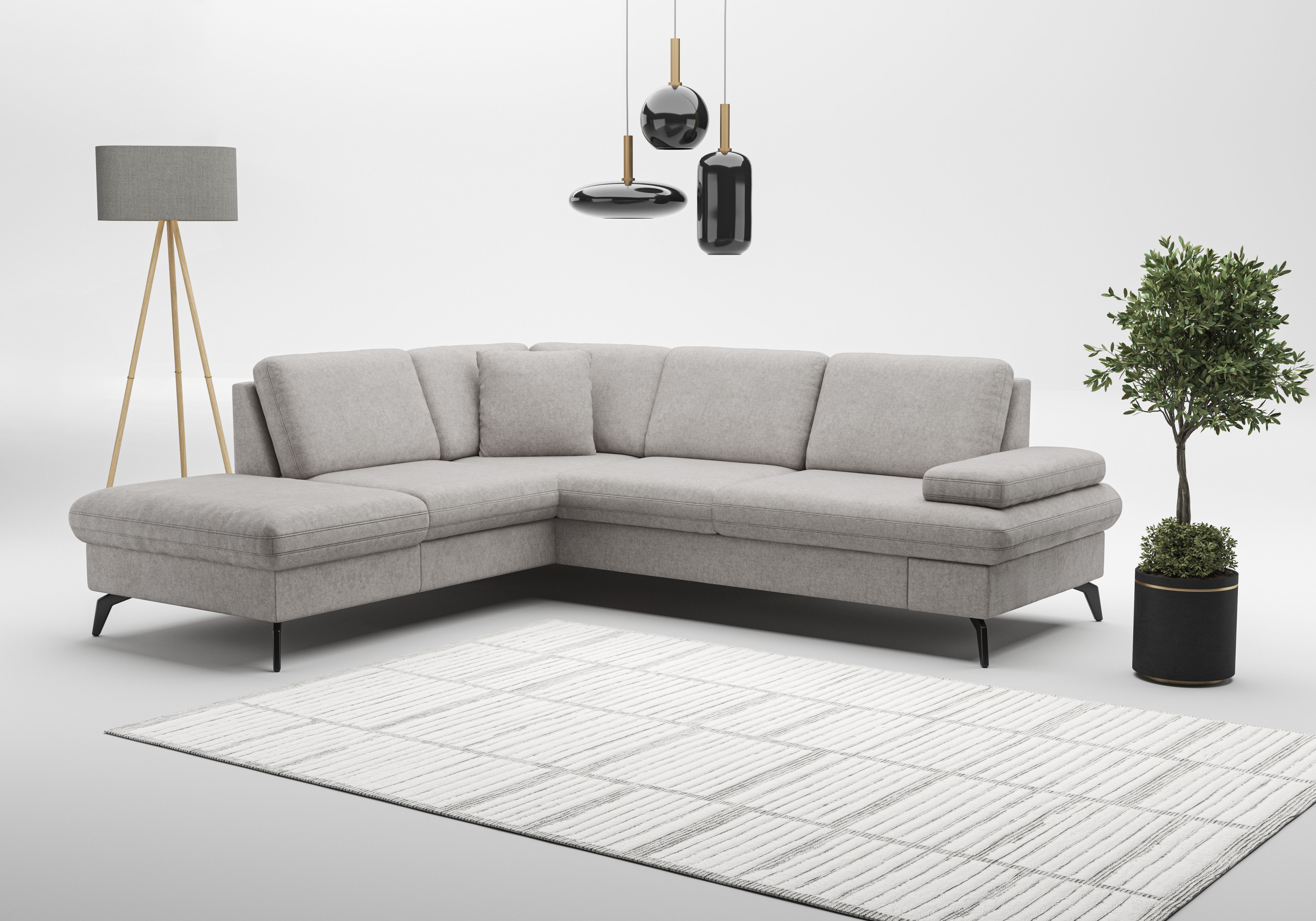 sit&more Ecksofa "Morris Jubi L-Form, B: 238 cm" mit Armteilfunktion & 1 Zierkissen, optional Schlaffunktion