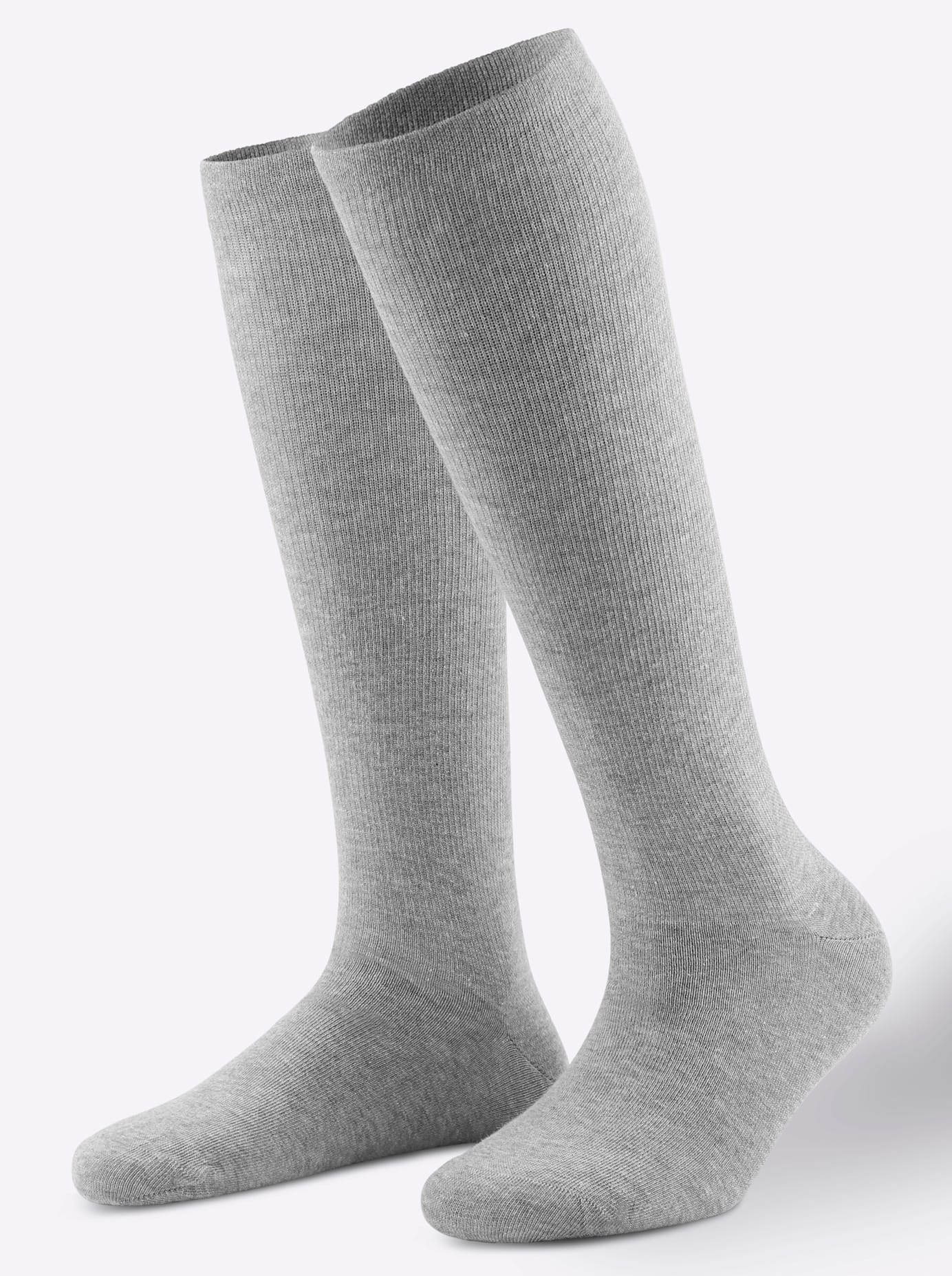 WÄSCHEPUR Damen Kompressionsstrümpfe, Gr. 3, grau, 60% Baumwolle, 28% Polyamid, 12% Elasthan, Socken