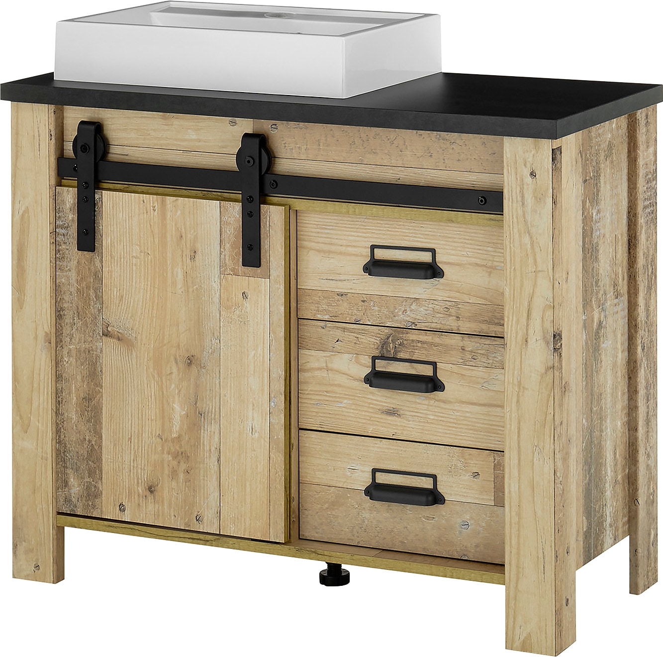 Home affaire Waschtisch "SHERWOOD, Waschbeckenunterschrank inkl. Waschbecke günstig online kaufen