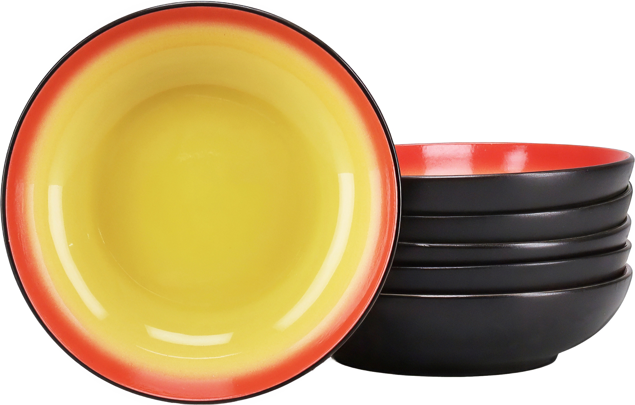 CreaTable Suppenteller "Hot, Teller-Set, 6-tlg." Moderne Coupeform, außergewöhnliches Design
