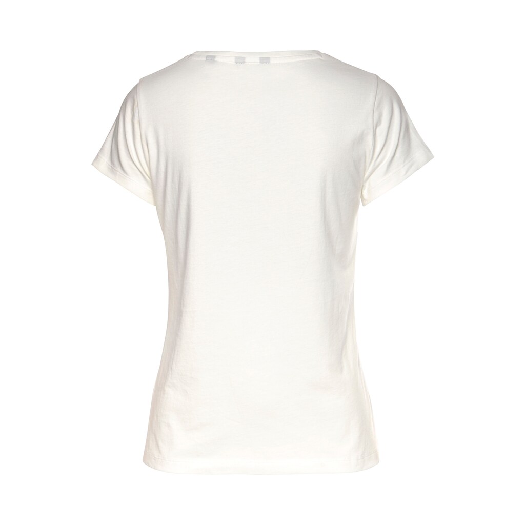 Gant T-Shirt, mit kontrastfarbenem Label-Einsatz vorne