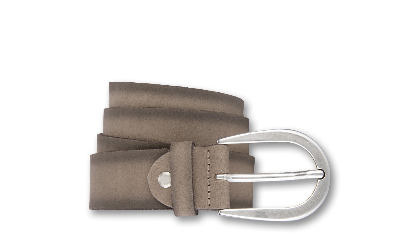Ledergürtel BERND GÖTZ "Ledergürtel mit dekorativer, flächiger Designschließe", Damen, Gr. 80, schlamm, Rindsleder, Gürtel Ledergürtel
