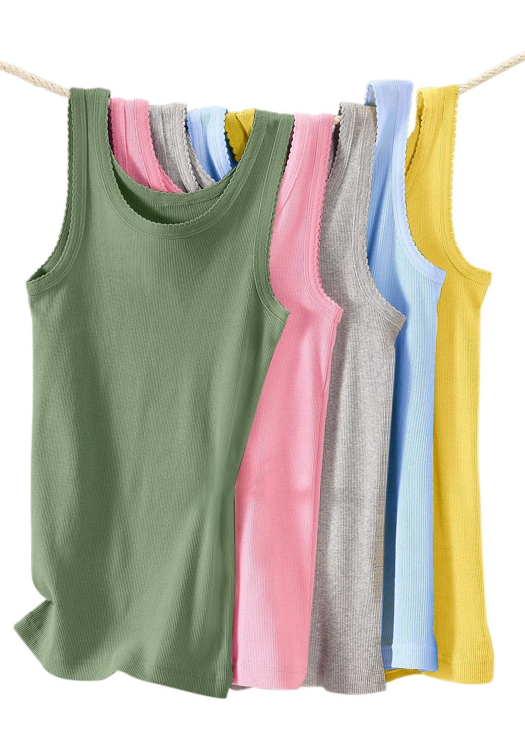 petite fleur weicher Doppelripp-Qualität, (5er-Pack), BAUR bestellen | aus online Unterziehshirt Unterhemd, Tanktop