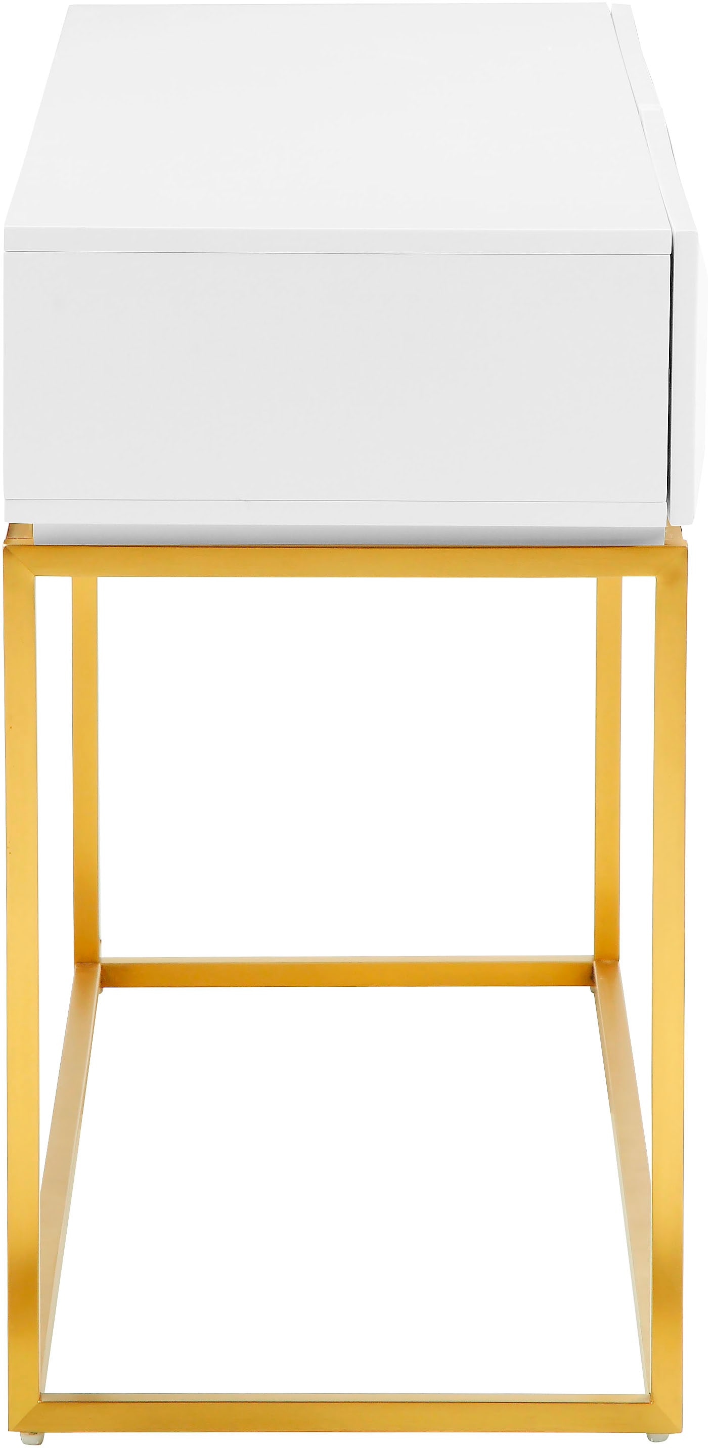 Leonique Konsolentisch »Alais« in 3D-Optik, mit zwei Schubladen und goldfarbenem Gestell