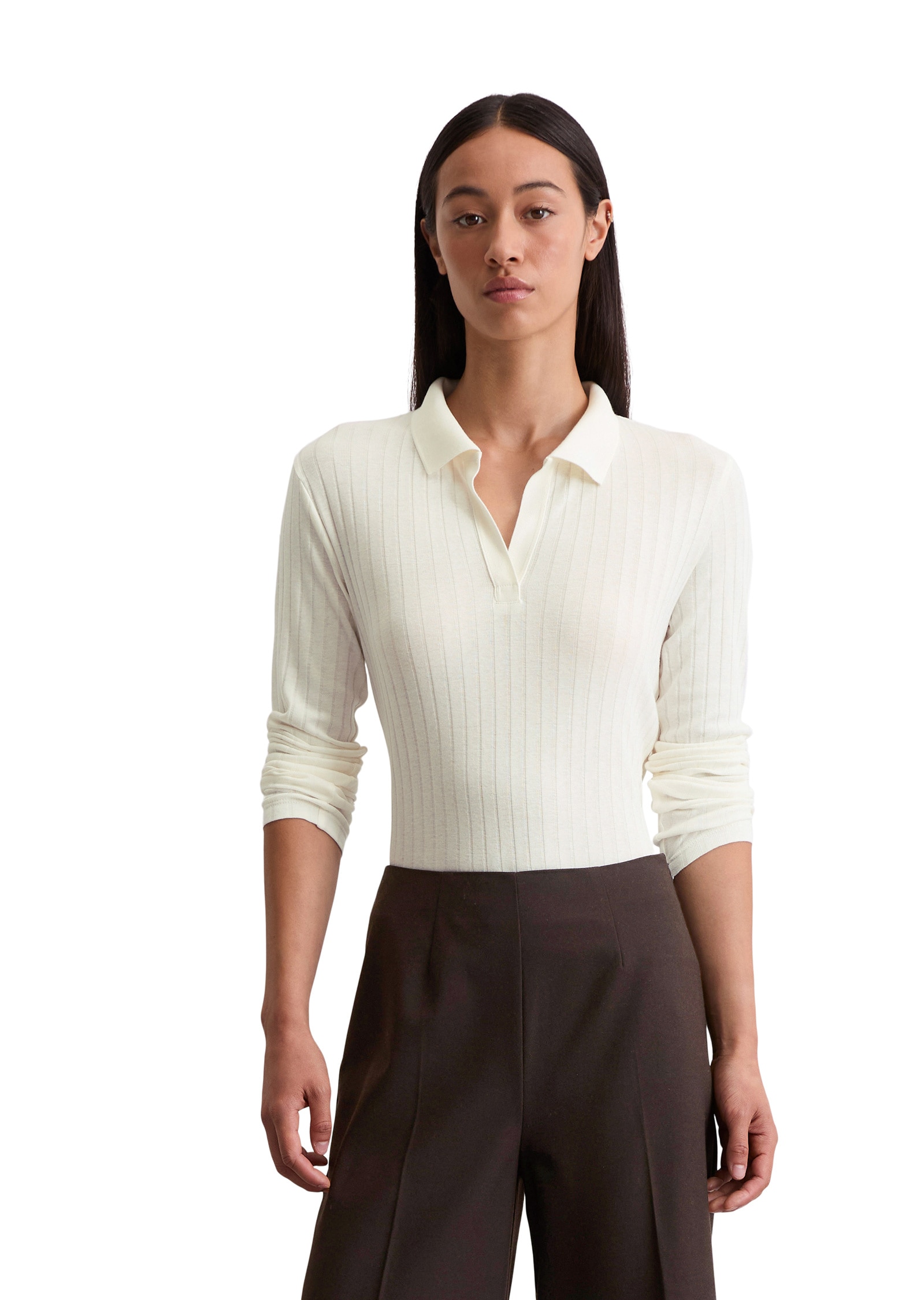 Marc OPolo Langarm-Poloshirt "aus Organic-Cotton-Modal-Mix" günstig online kaufen