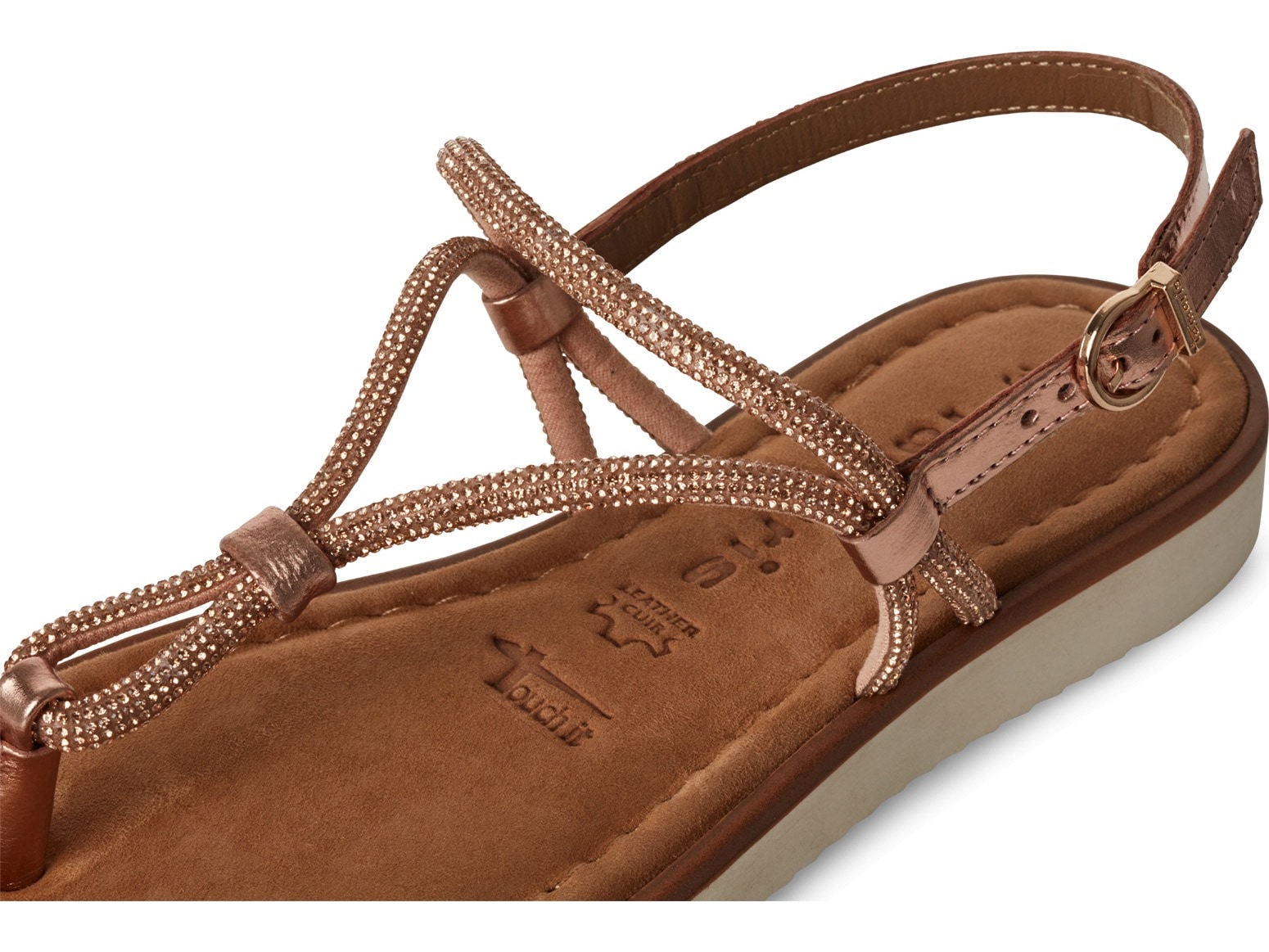 Tamaris Riemchensandale, Plateau, Sandalette, Sommerschuh mit glänzenden Strasssteinchen