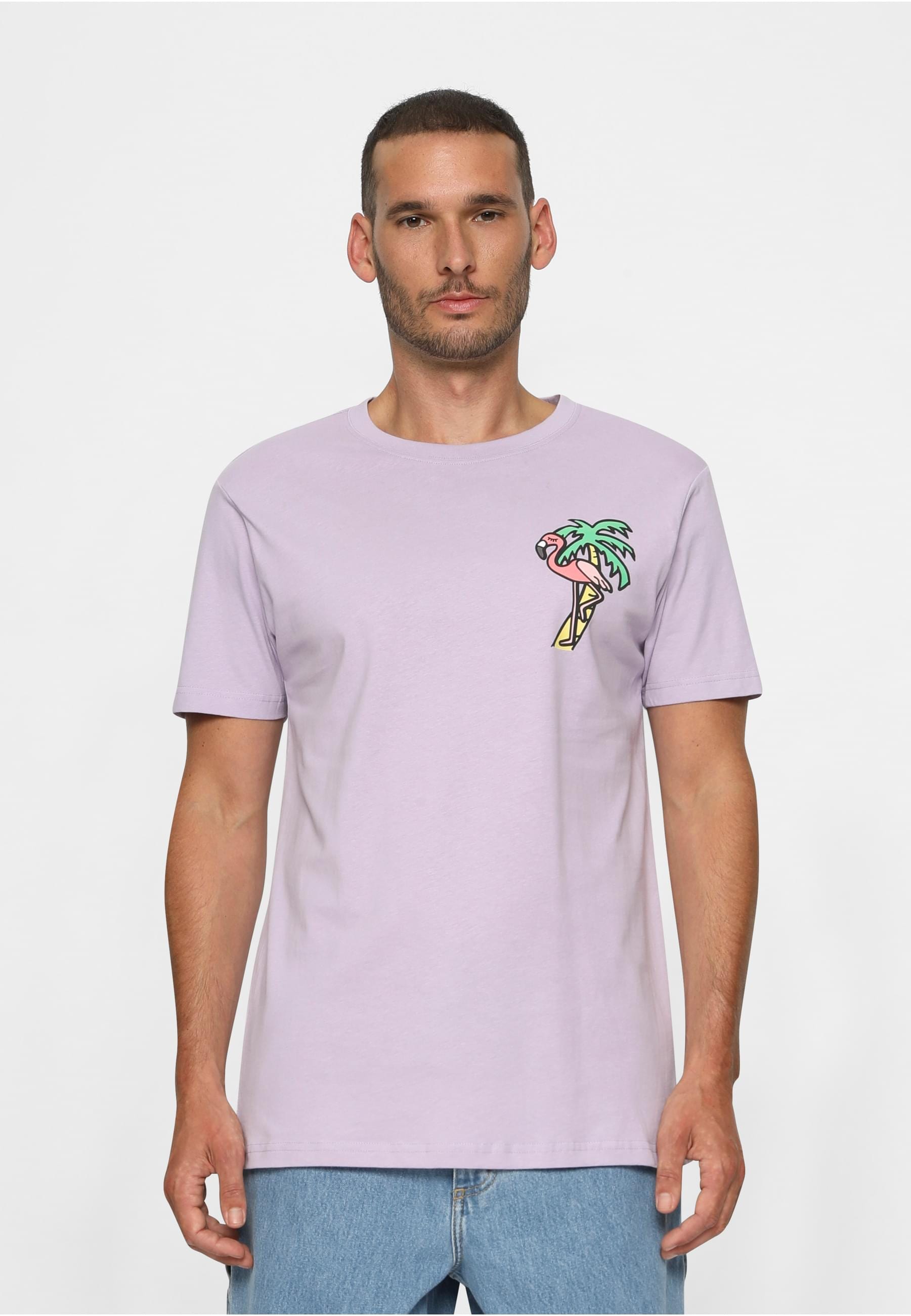 MisterTee Kurzarmshirt »MisterTee Herren Flamingo T-Shirt Round Neck«, (1 tlg.)