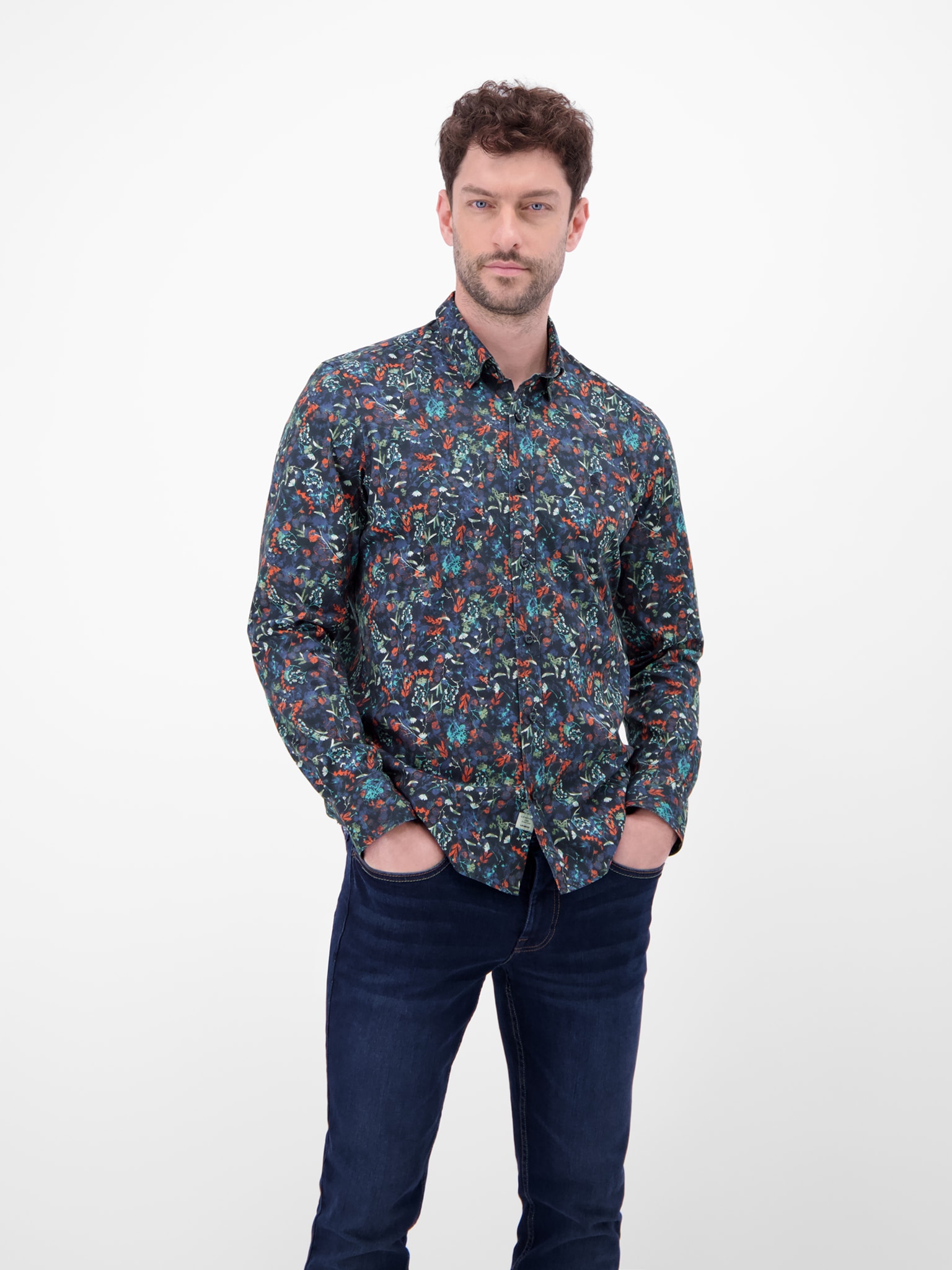 LERROS Langarmhemd mit Allover-Print, geblümt günstig online kaufen