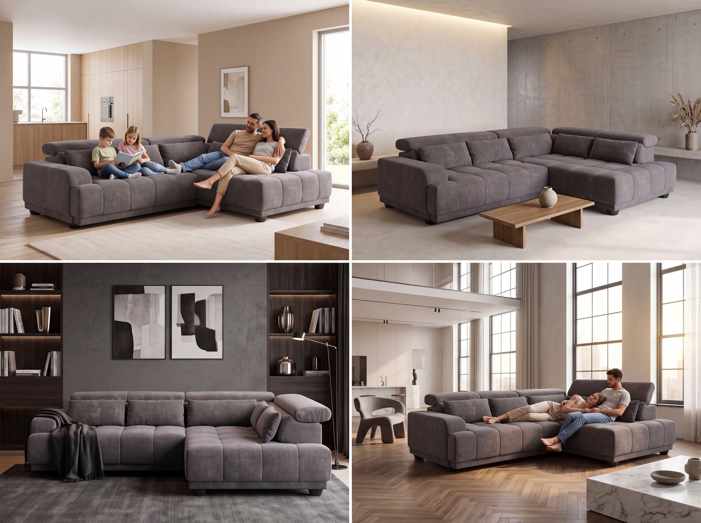 OTTO home Ecksofa »Jade L Form, Breite: 270 cm, mit Kopfteilverstellung & Nierenkissen« optional elektr. Sitztiefenverstellung