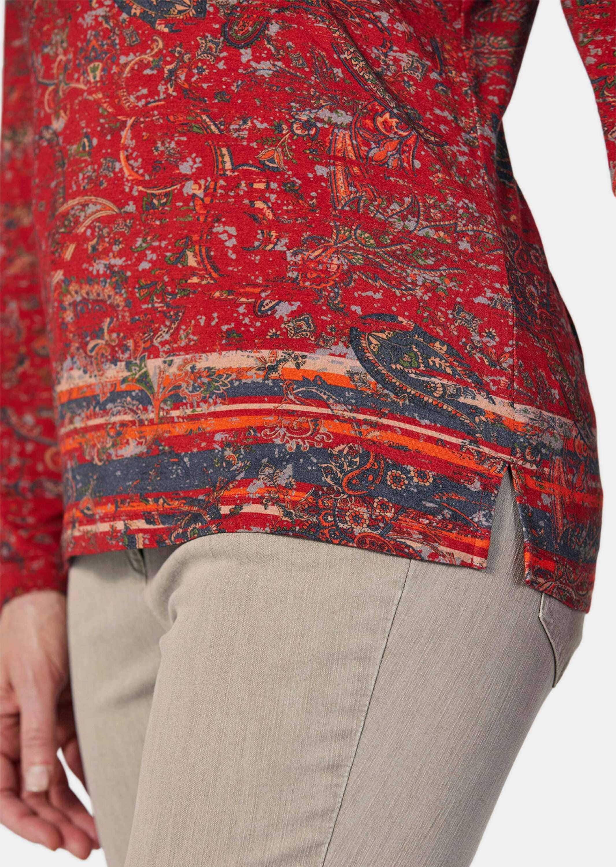 GOLDNER Print-Shirt »Kurzgröße Langarmshirt mit Paisleymuster«