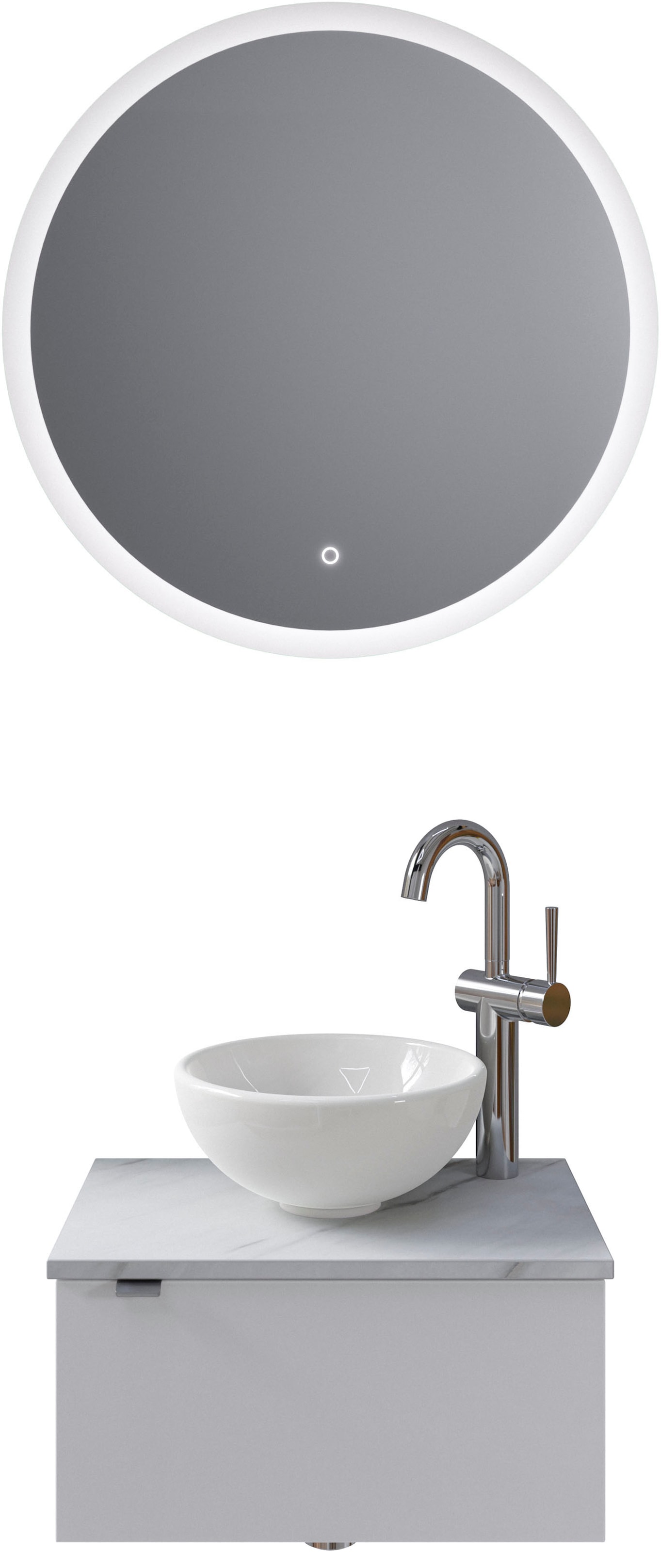 Saphir Badmöbel-Set "Serie 6915" 4 Stk. tlg. Gäste-Bad, mit LED-Spiegel und günstig online kaufen