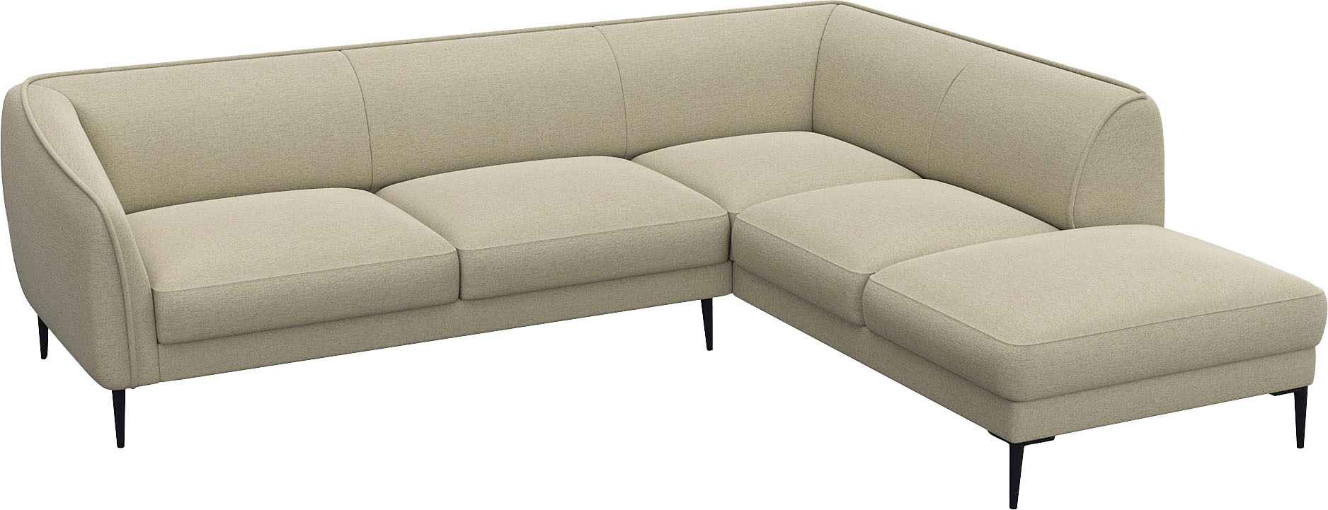 FLEXLUX Ecksofa »Belle Designsofa, L-Form, B/T 268/209 cm«, Skandinavisches Design, In hochwertiger Verarbeitung