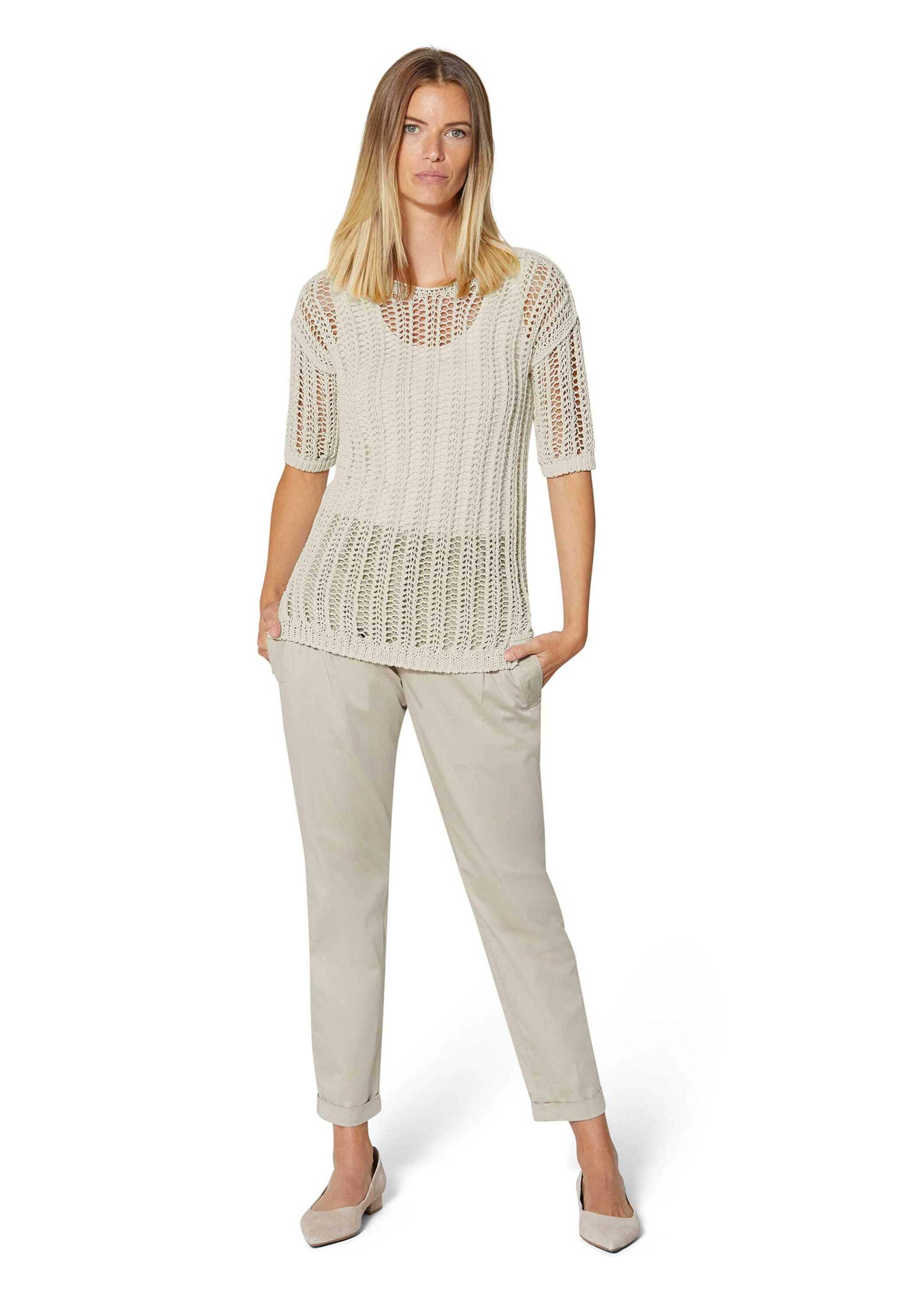 MADELEINE Longpullover »Strickpullover Luftiger Sommerpullover mit Ajour-Muster«