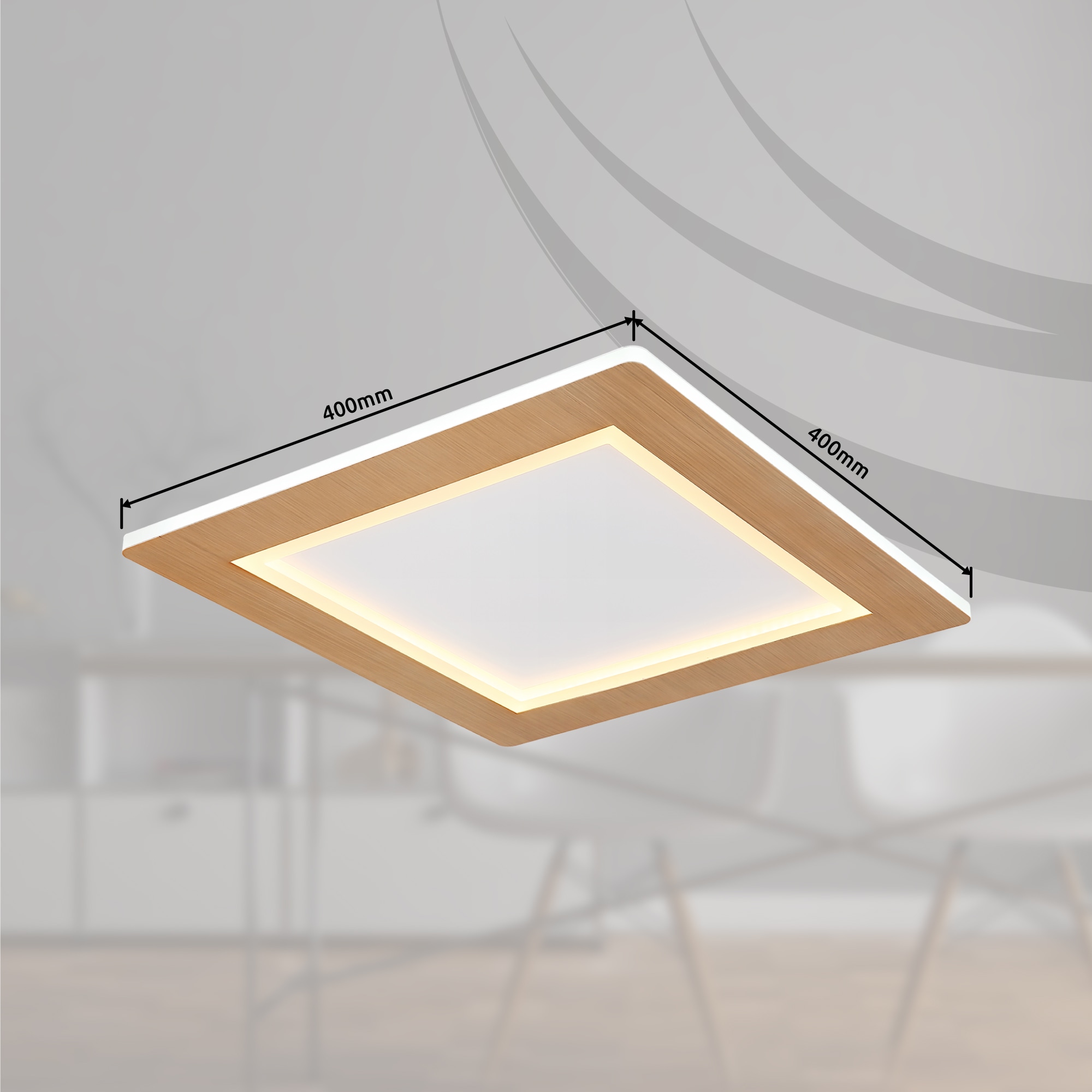 GLOBO LIGHTING LED Deckenleuchte »CLAY«, Leuchtmittel LED-Modul | LED fest integriert, Deckenlampe/holzoptik/quadratisch/Wohnzimmer/Schlafzimmer