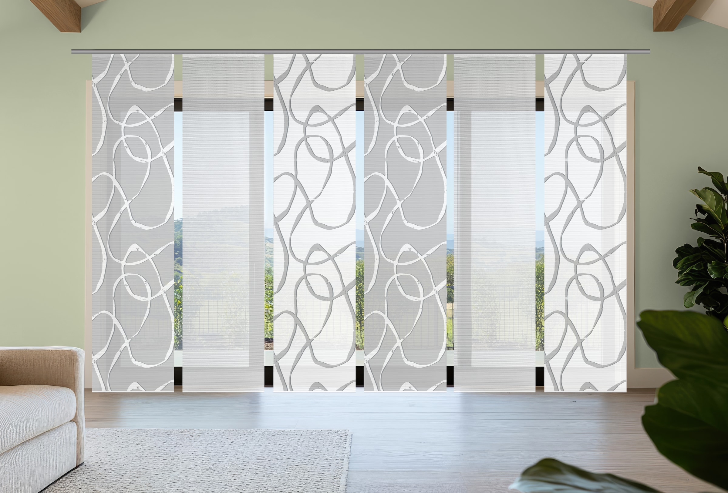 Vision S Schiebegardine "OPHELIA KOMBI" Paneelwagen 6 Stk. tlg. Schiebevorh günstig online kaufen