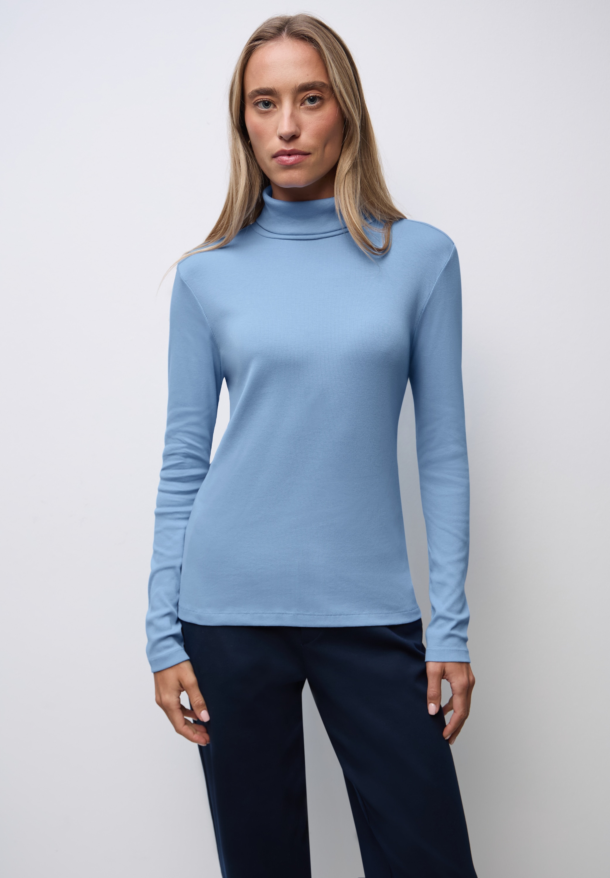 STREET ONE Langarmshirt mit Rippstrick-Struktur günstig online kaufen