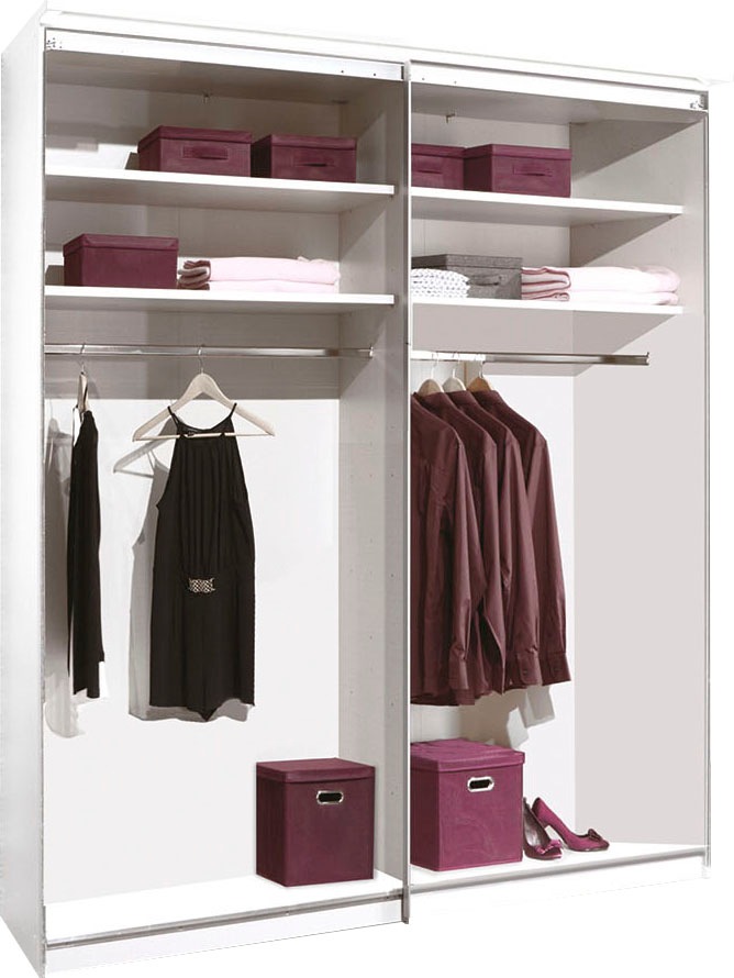 STAUD Schwebetürenschrank »Sinfonie Plus, edles Design in hochwertiger Qualität, Made in Germany«, Mittelband in Mattglas und vier verschiedenen Ausstattungsvarianten