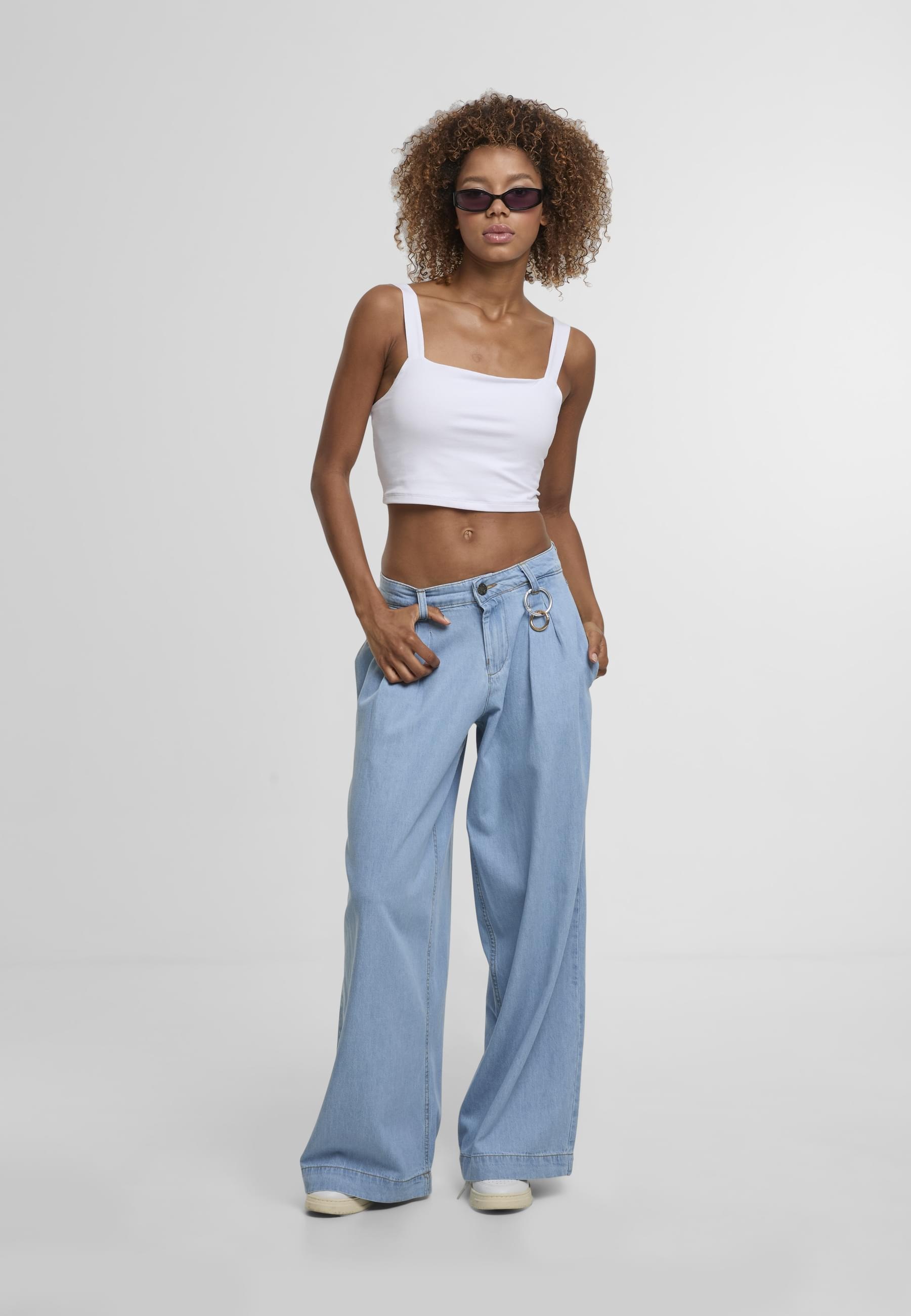 URBAN CLASSICS Bequeme Jeans »Urban Classics Ladies Wide Leg Light Denim Pants«