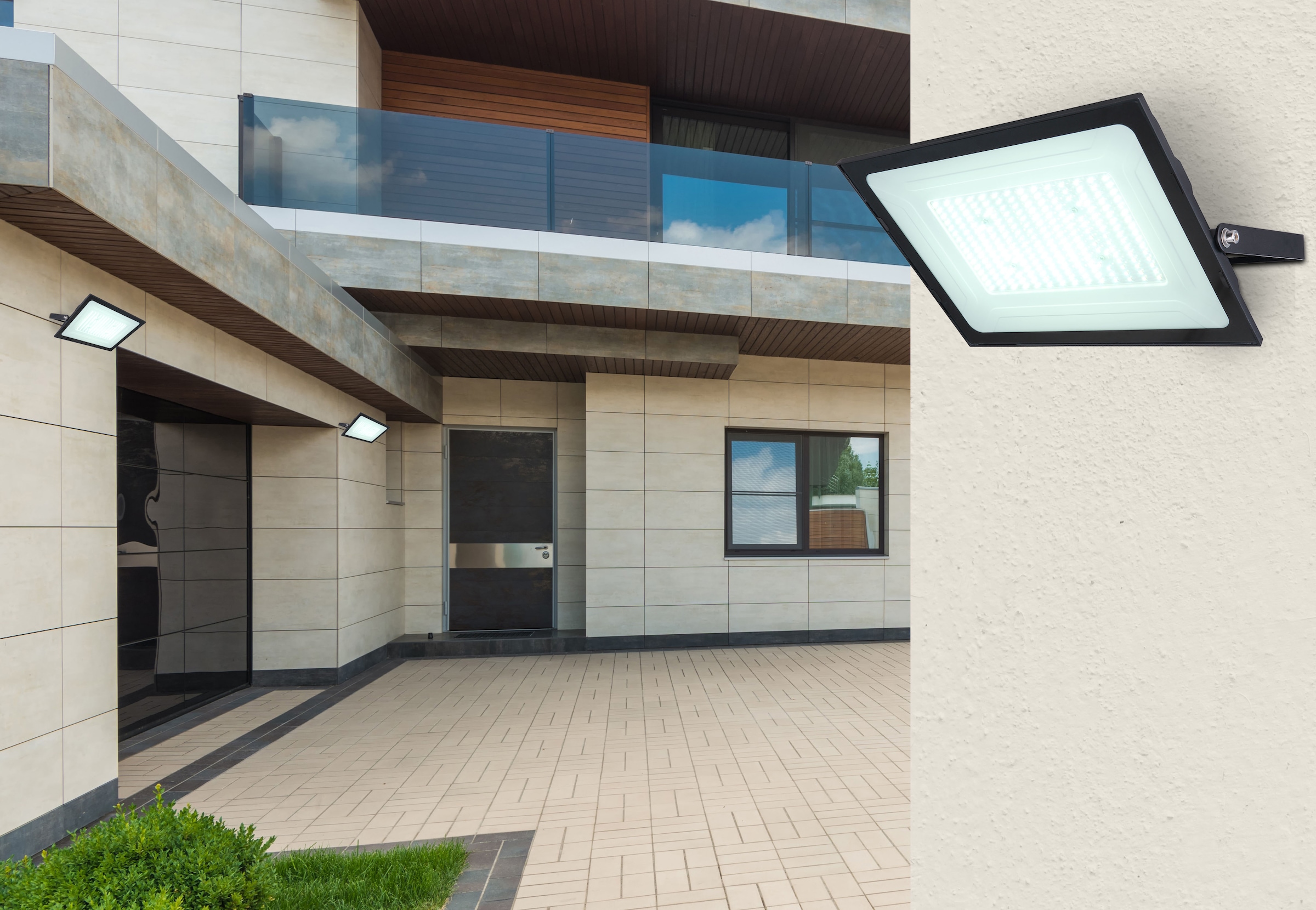 GLOBO LIGHTING LED Außen-Wandleuchte »HELGA I«, Leuchtmittel LED-Modul | LED fest integriert, Außenleuchte Aluminium Druckguss schwarz/ Glas klar/ IP44/6000K