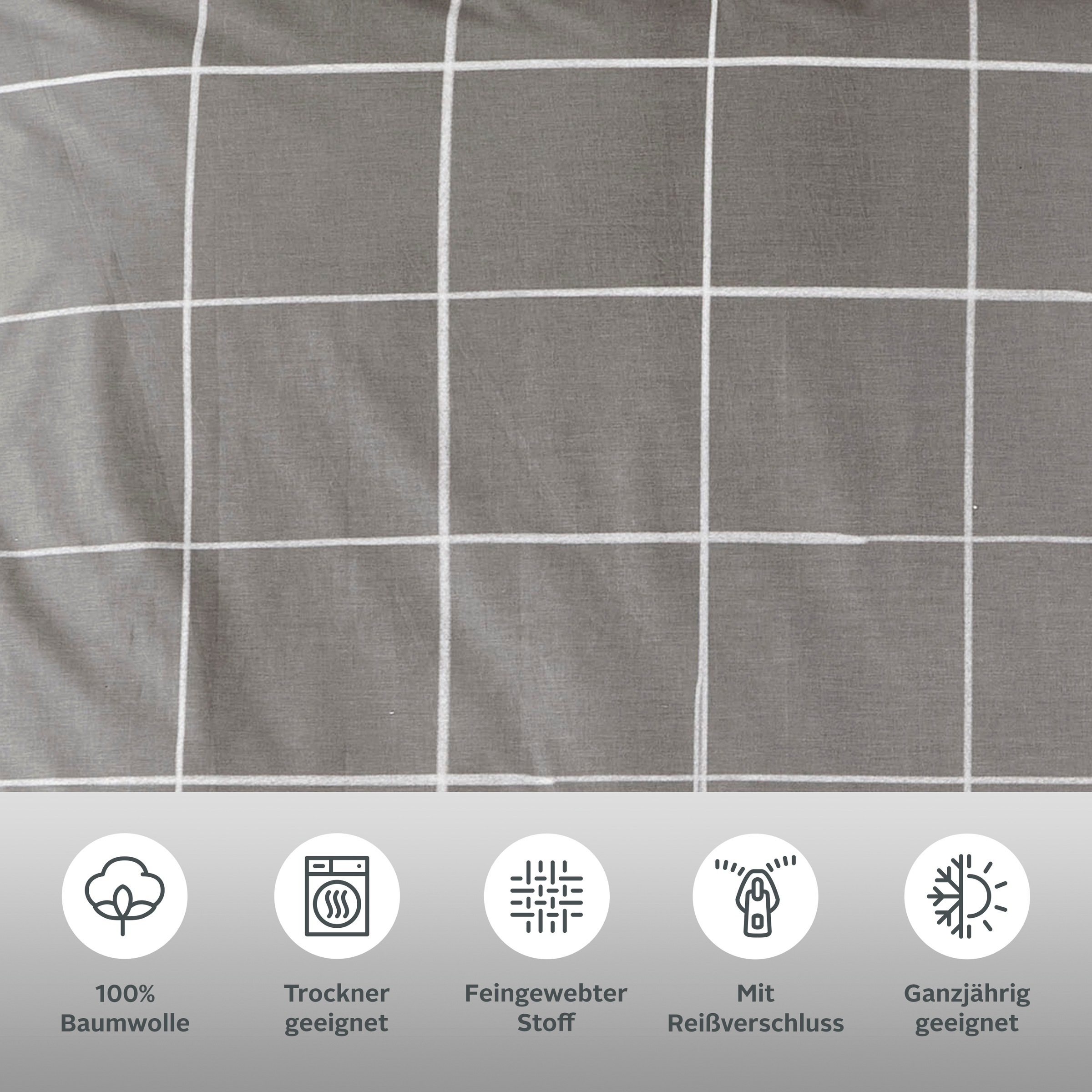 Thumbnail - OTTO home Bettwäsche "Nature" 2 Stk. Bettwäsche in unregelmäßigem Karo-Muster