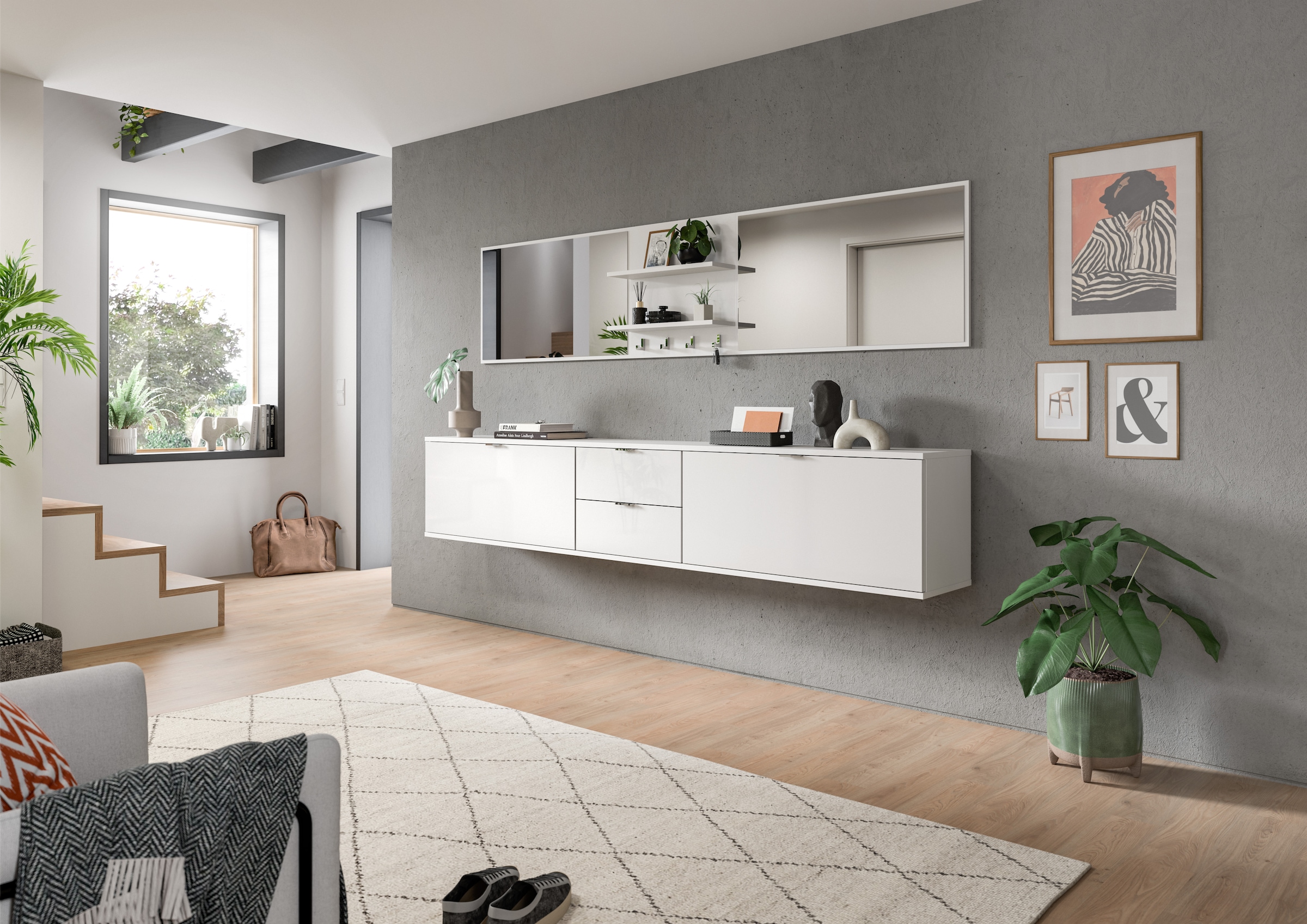 INOSIGN Garderoben-Set, (6 St.), Trondheim, Garderobenset 6-tlg.Breite 236 cm, Flur, Diele, Kombination